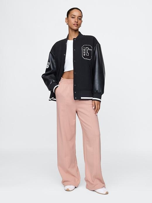 seamed wide-leg sweatpants