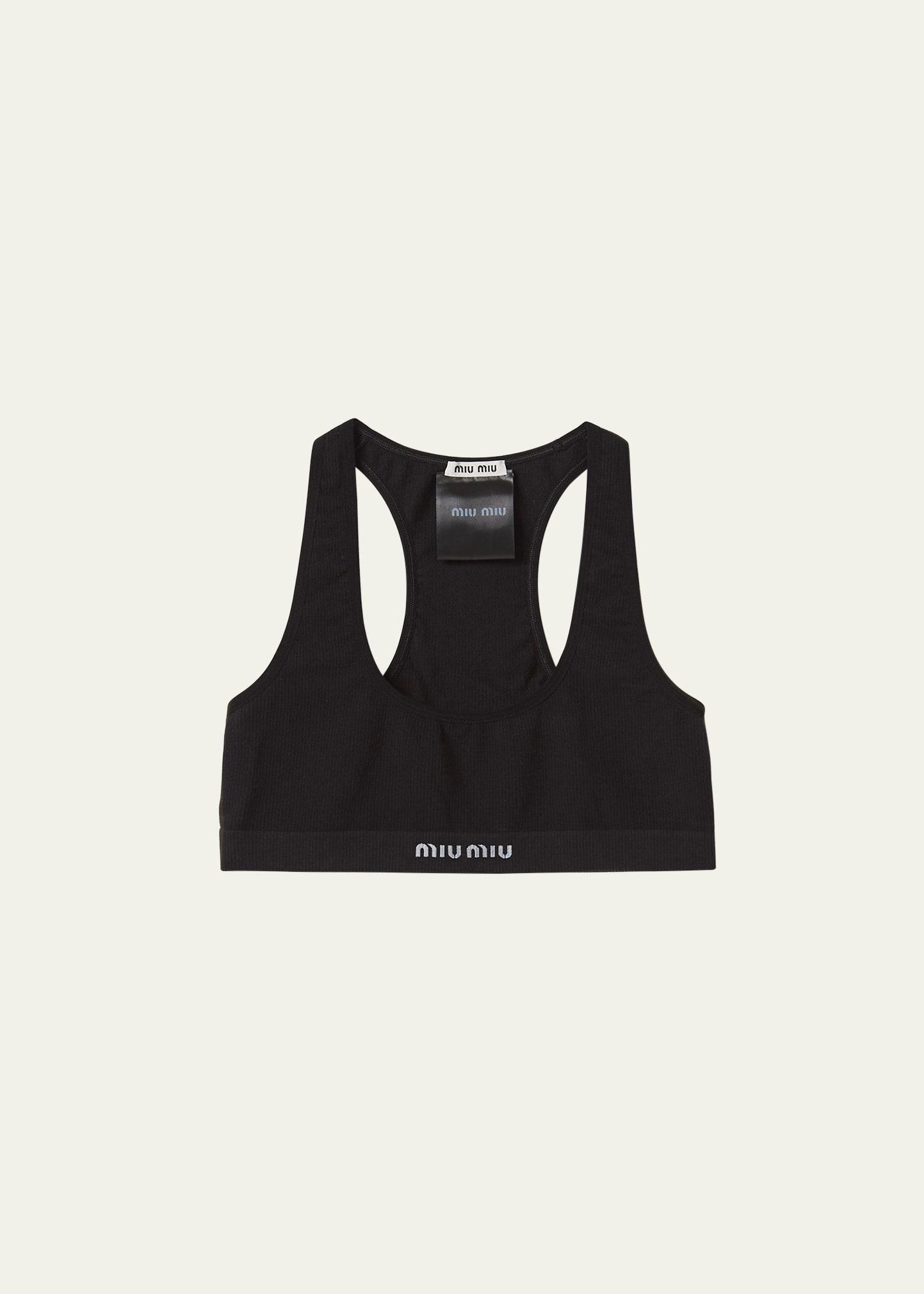 seamless jacquard logo cropped top