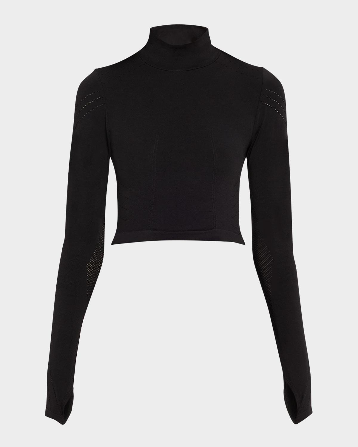 seamless mock-neck crop top