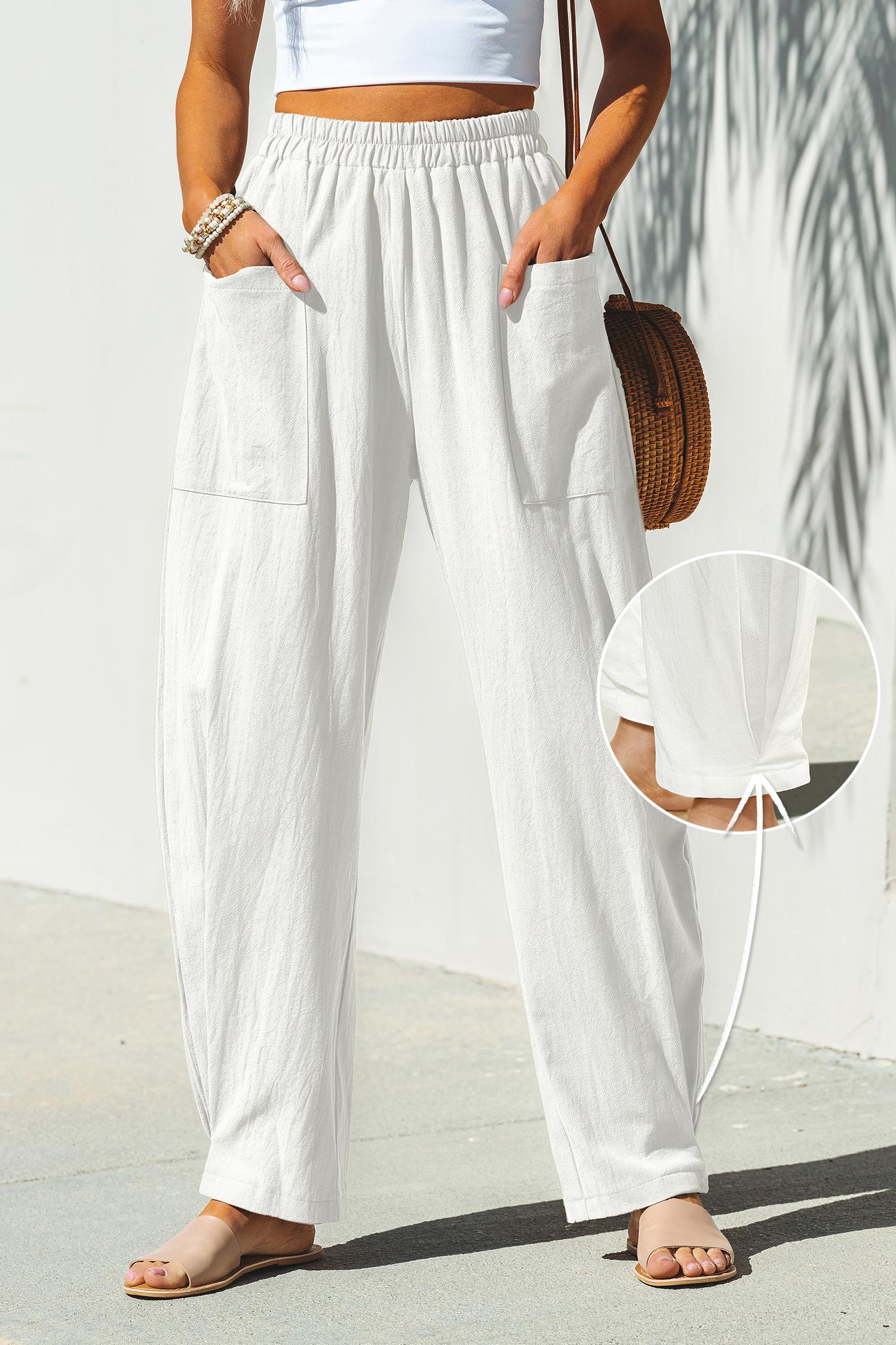 seaside escape white pants - l