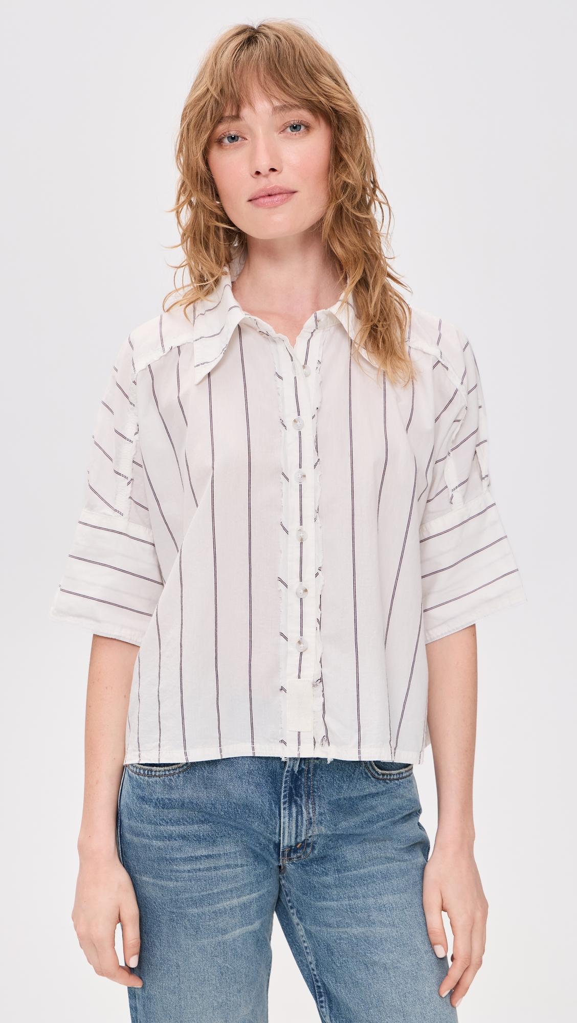 seaside stripe button down shirt