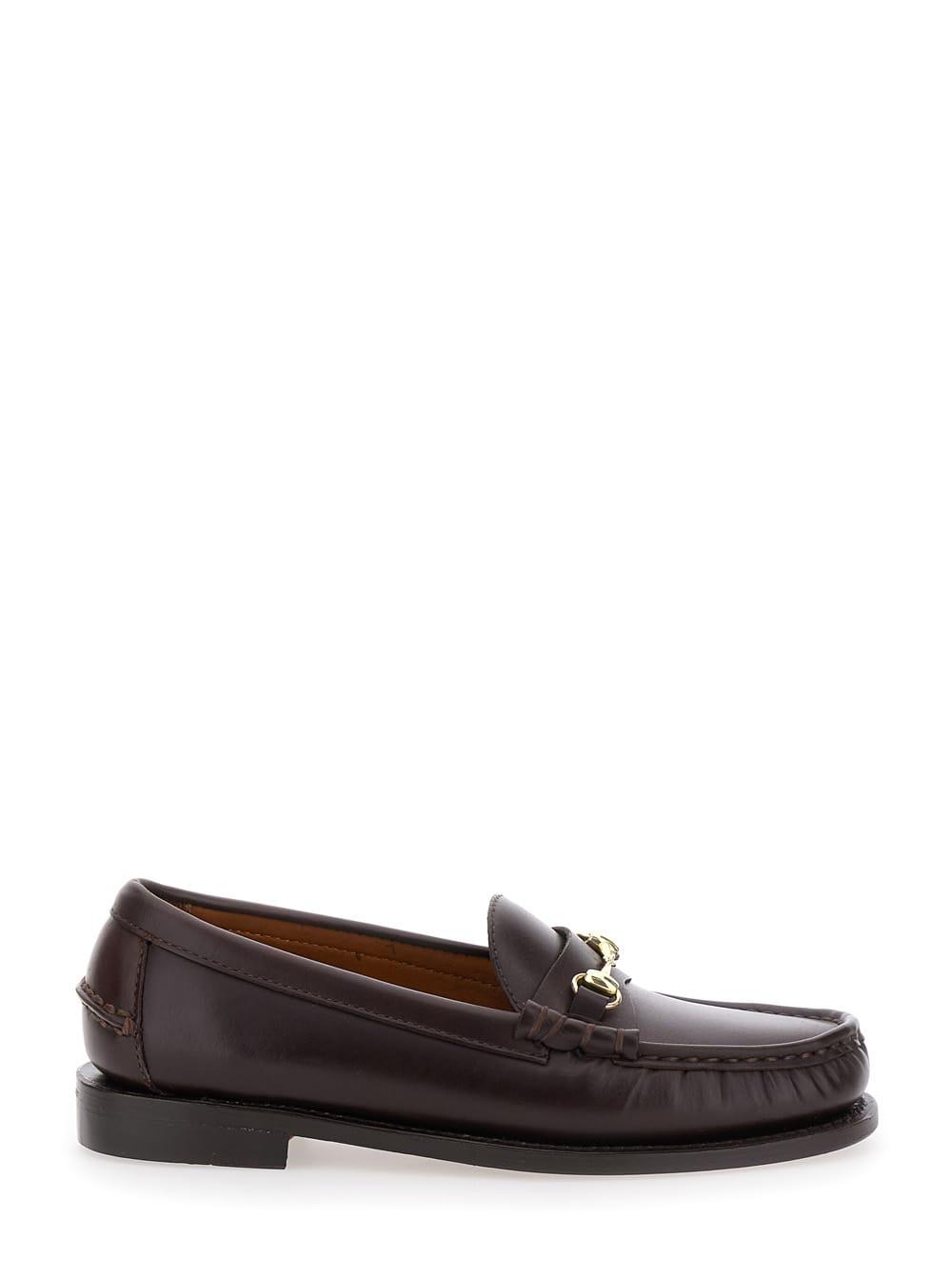 sebago joe modena bordeaux pull-on loafers with horsebit detail in leather woman