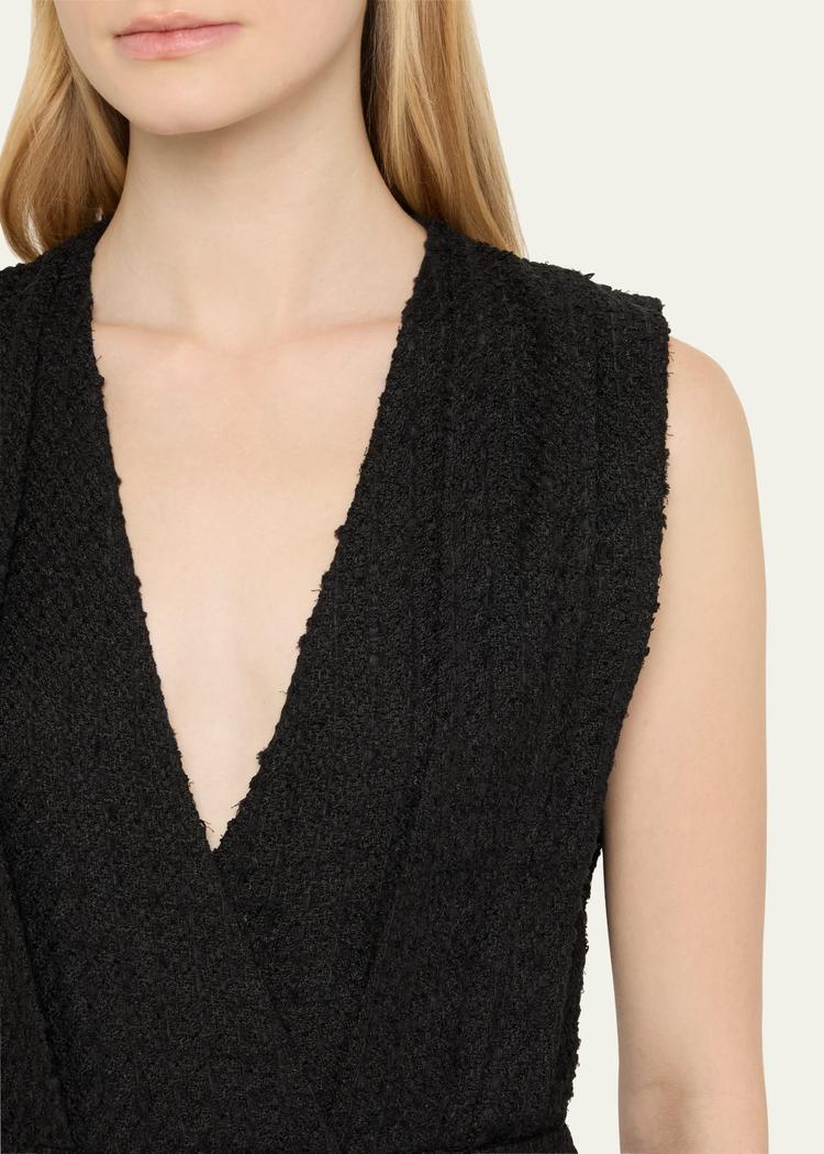sebastia sleeveless bouclé mini dress