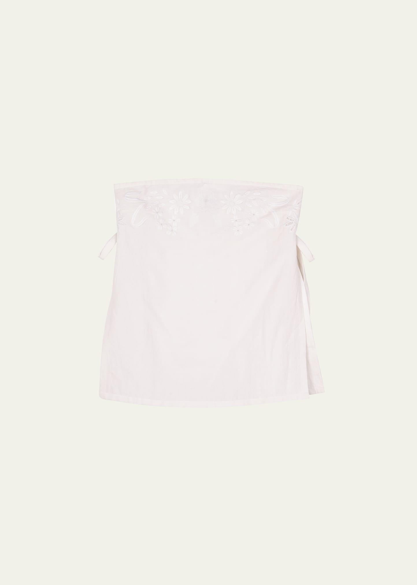 sebastian embroidered strapless top
