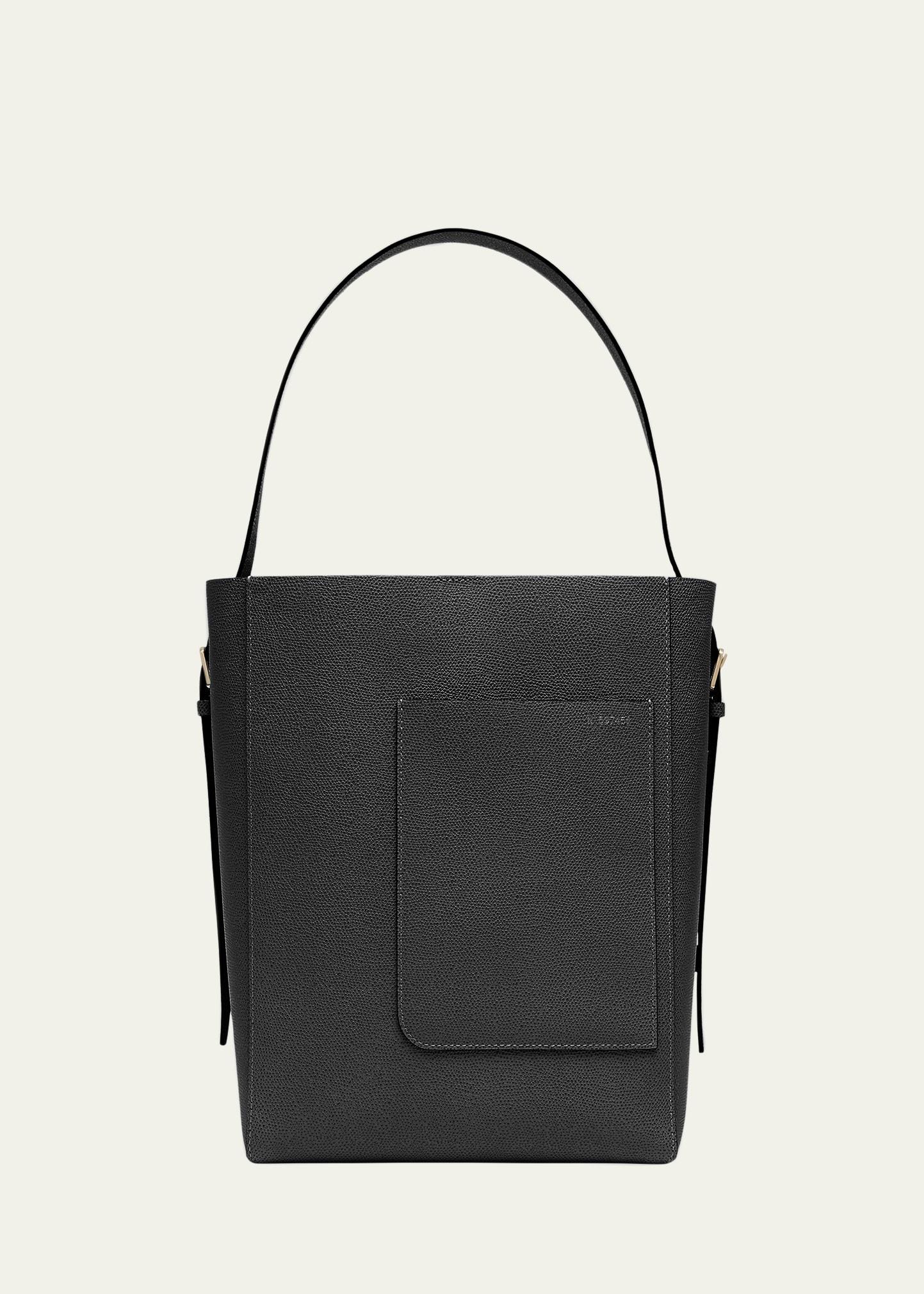 secchiello medium leather bucket bag