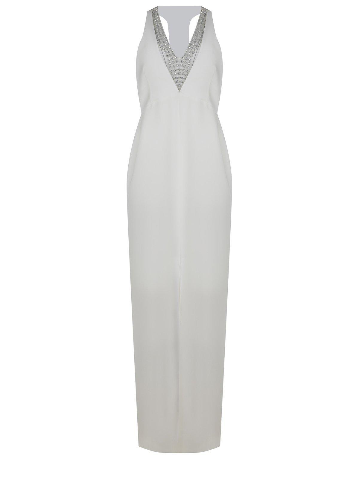 secolo embellished v-neck sleeveless dress max mara pianoforte