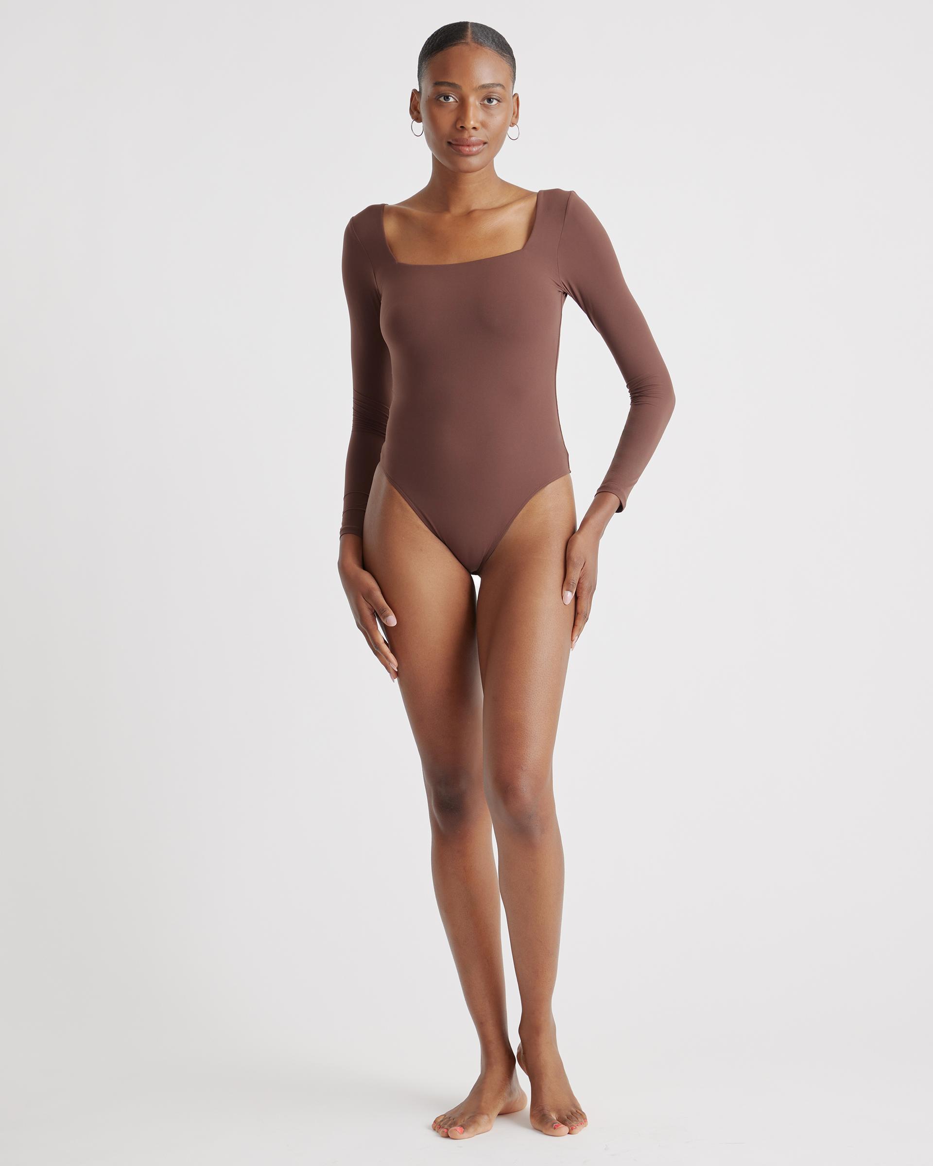 second skin square neck long sleeve bodysuit