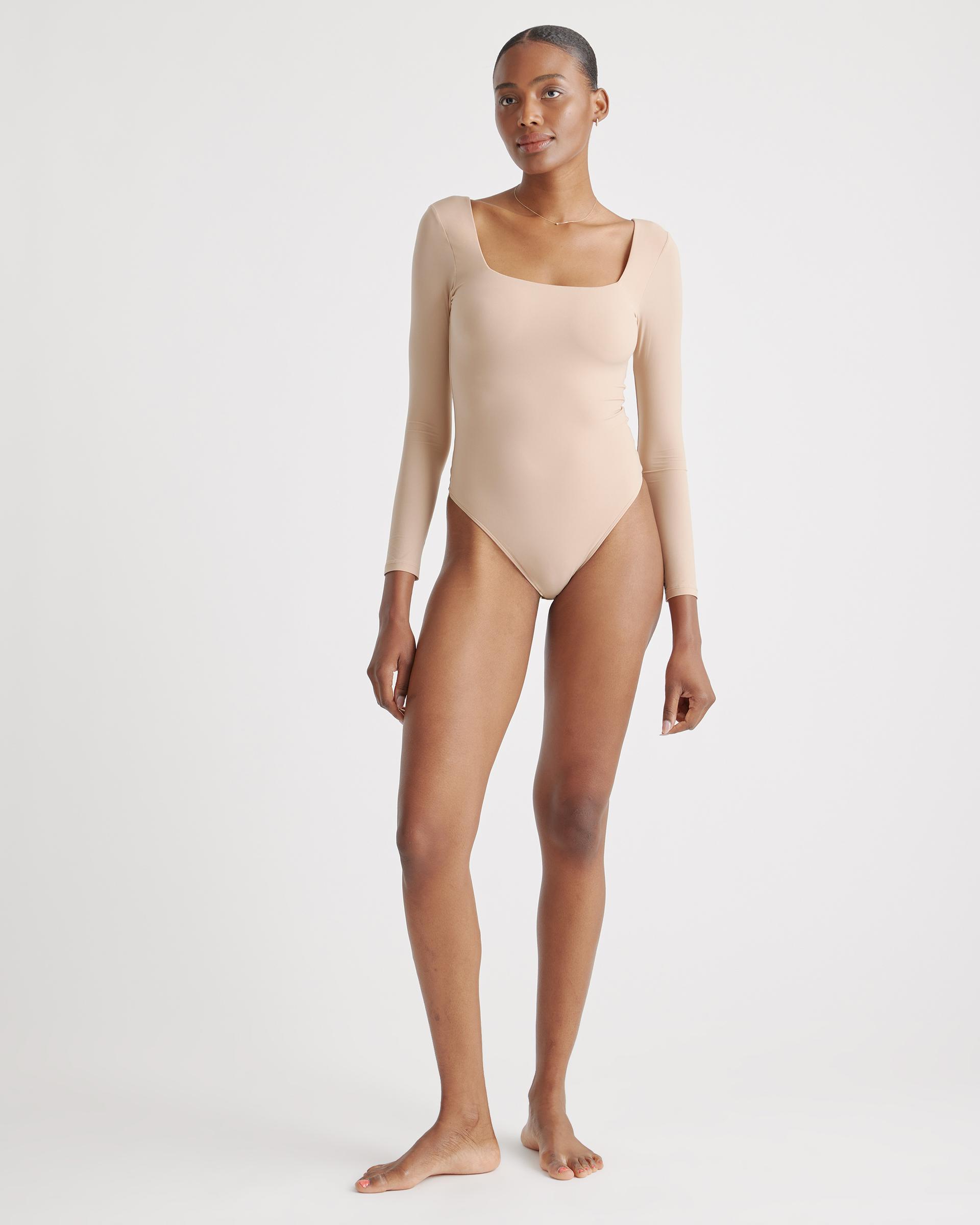 second skin square neck long sleeve bodysuit