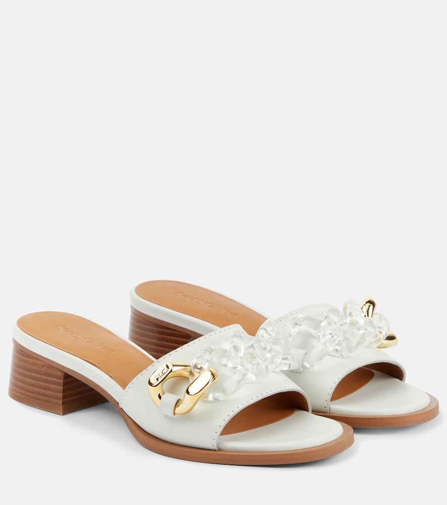 see by chloé embellished leather mules