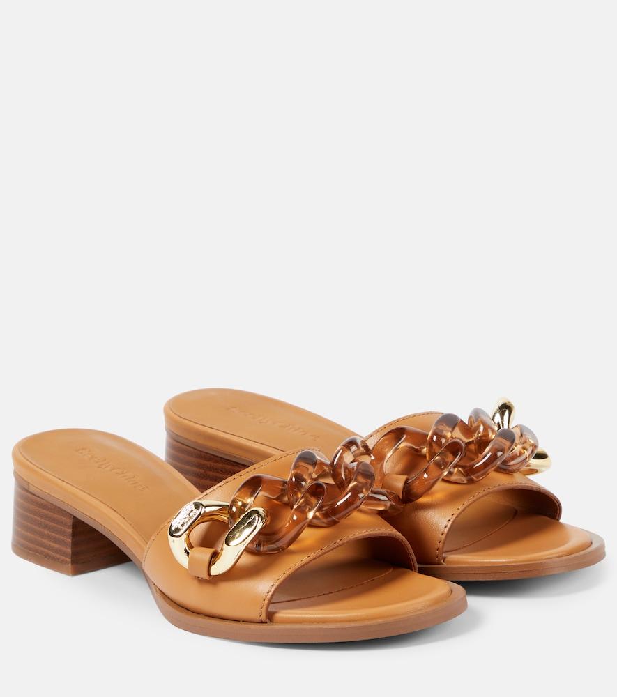 see by chloé embellished leather mules