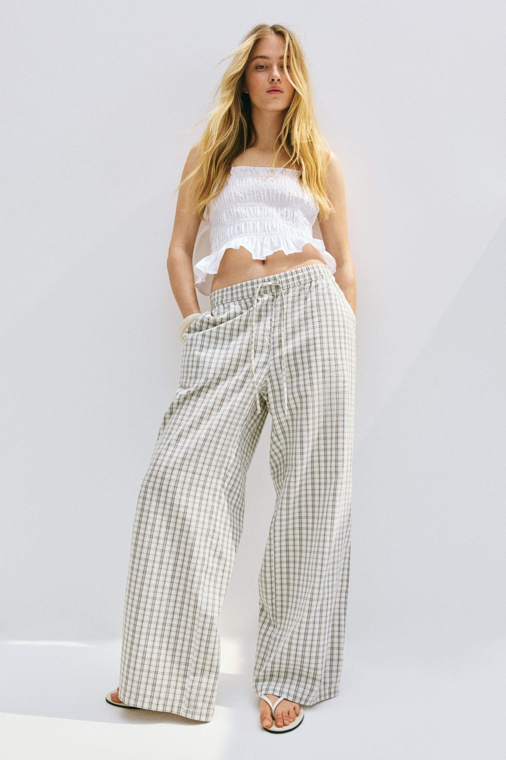 seersucker drawstring pants