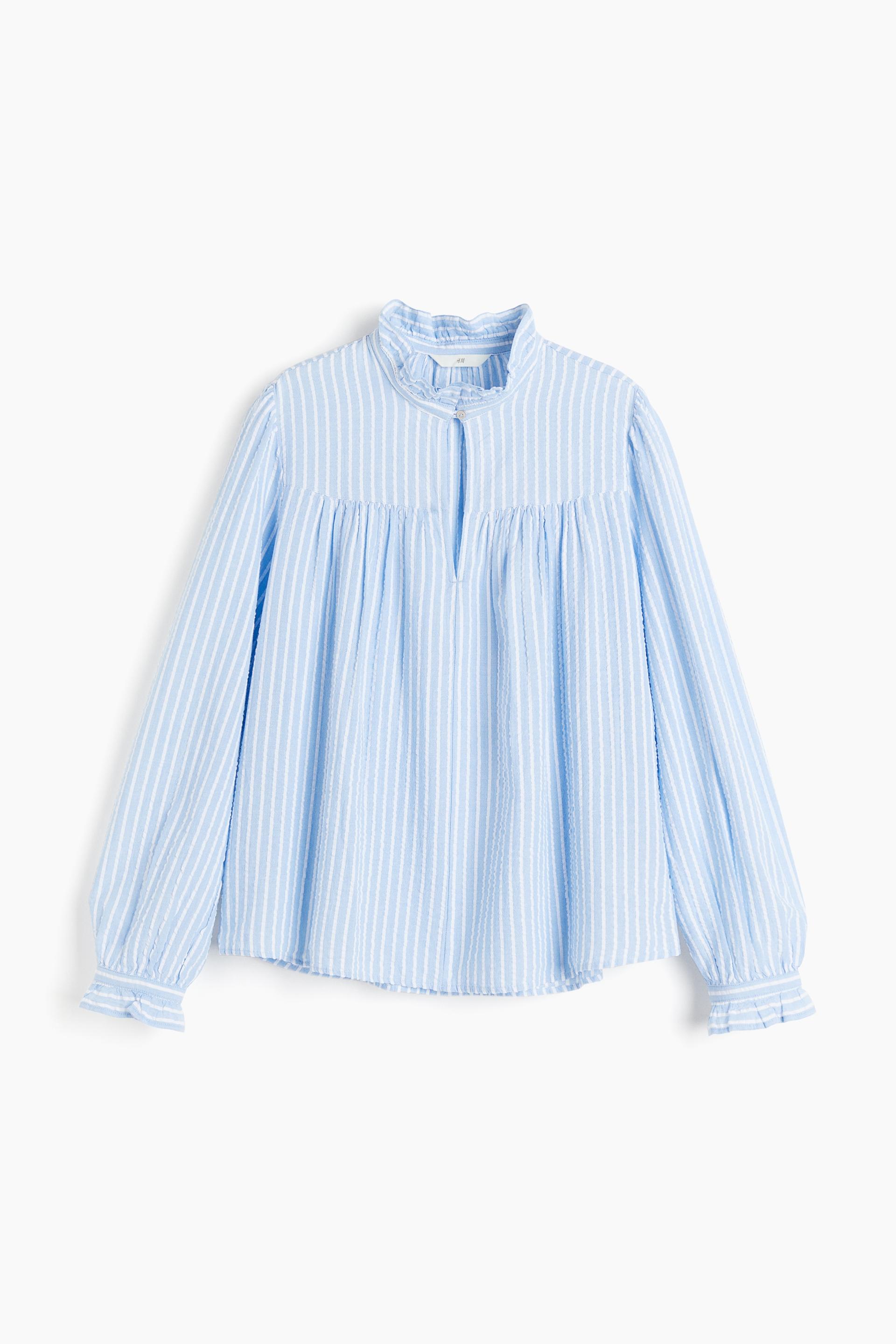 seersucker pullover blouse