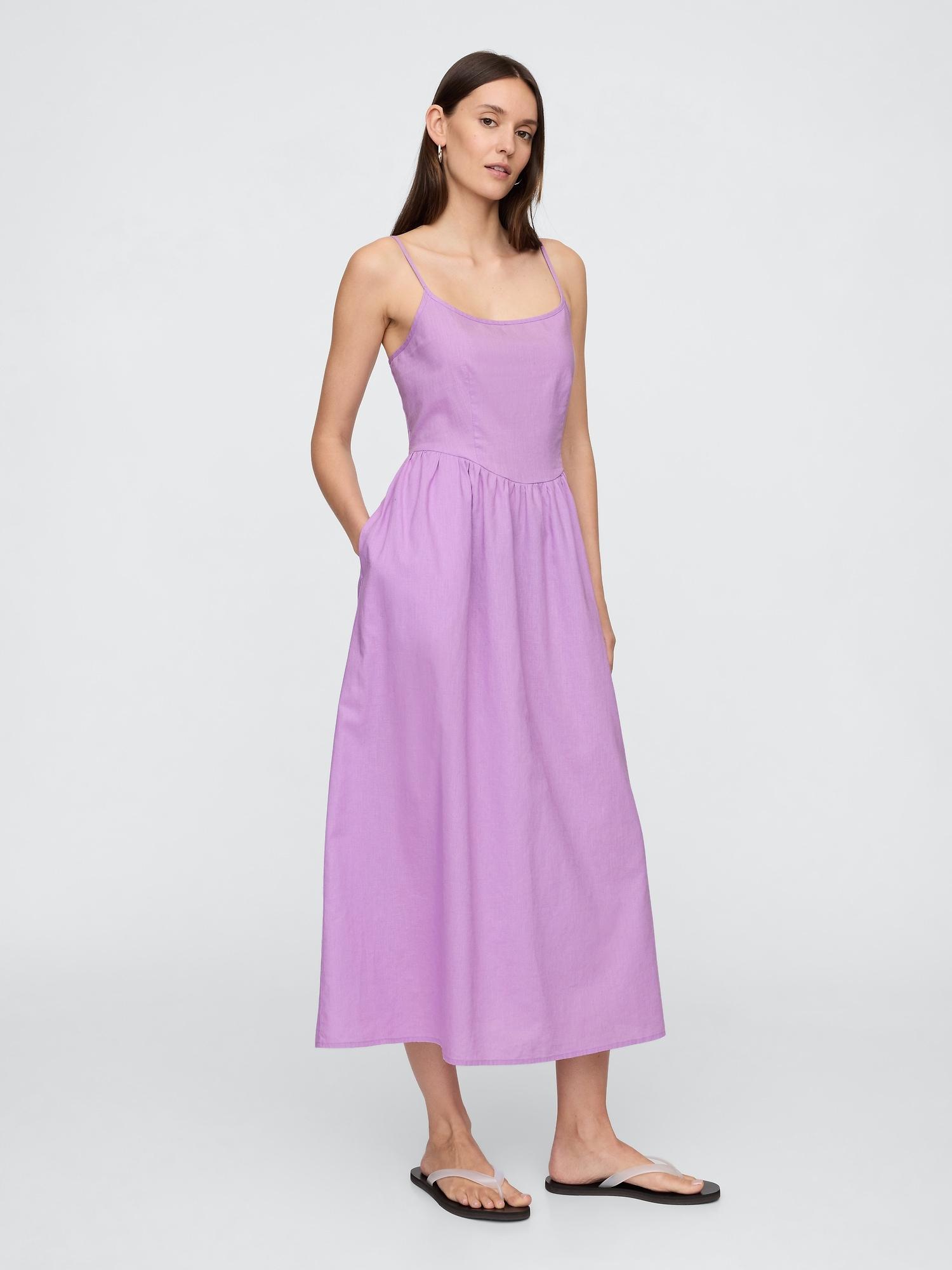seersucker stripe midi dress