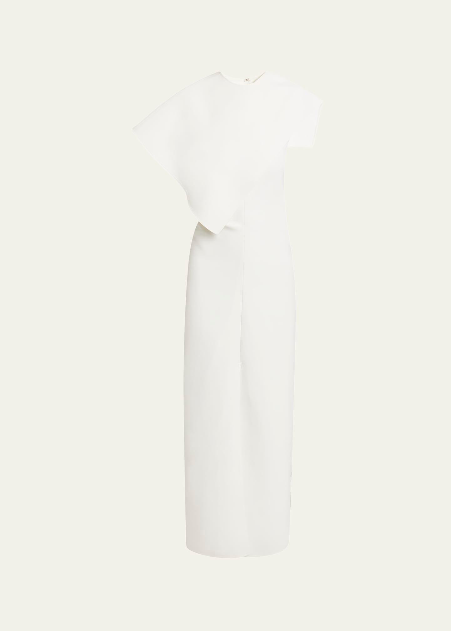 selene cape bi-stretch suiting maxi dress