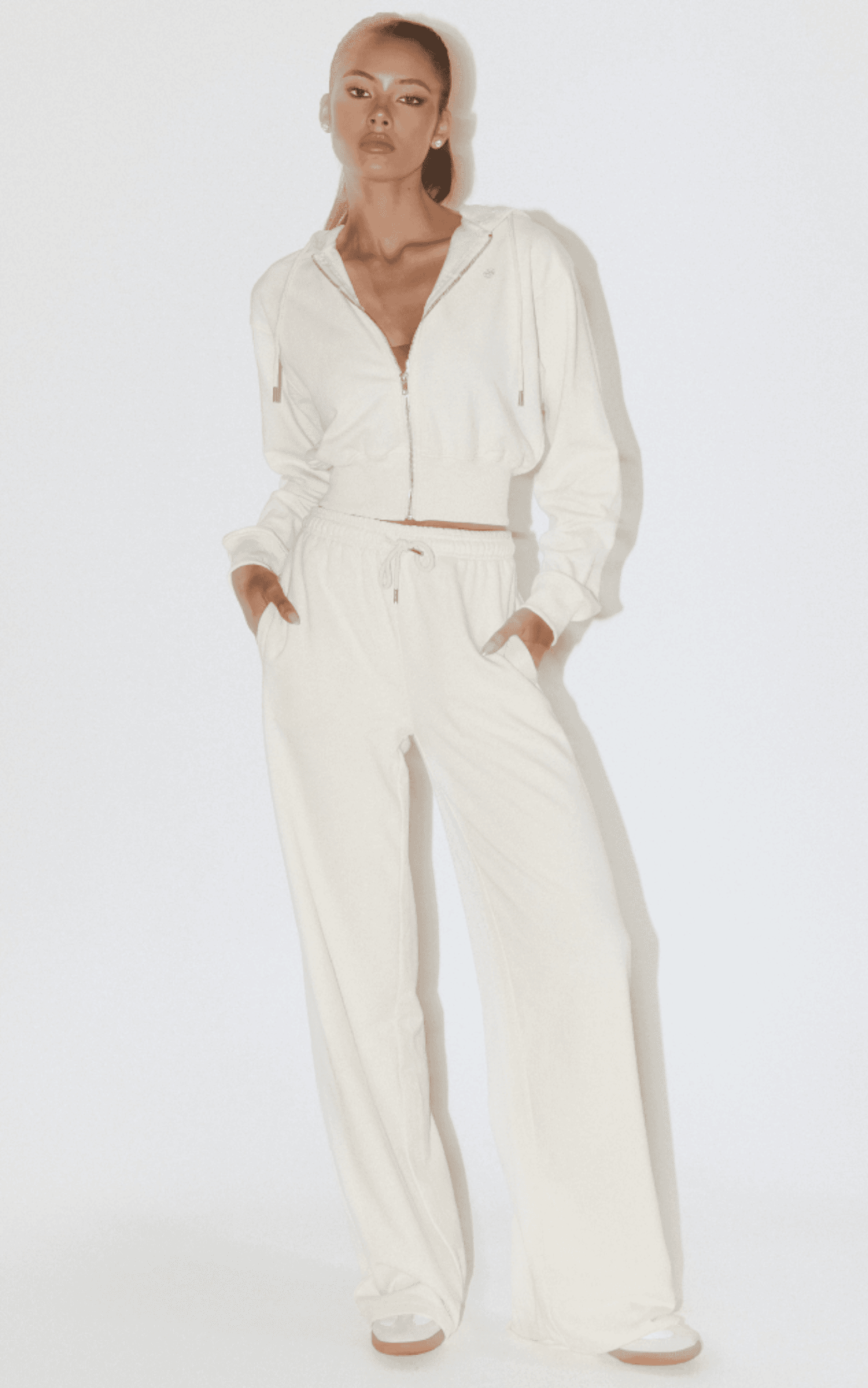 selene hoodie - zip through hoodie in cream