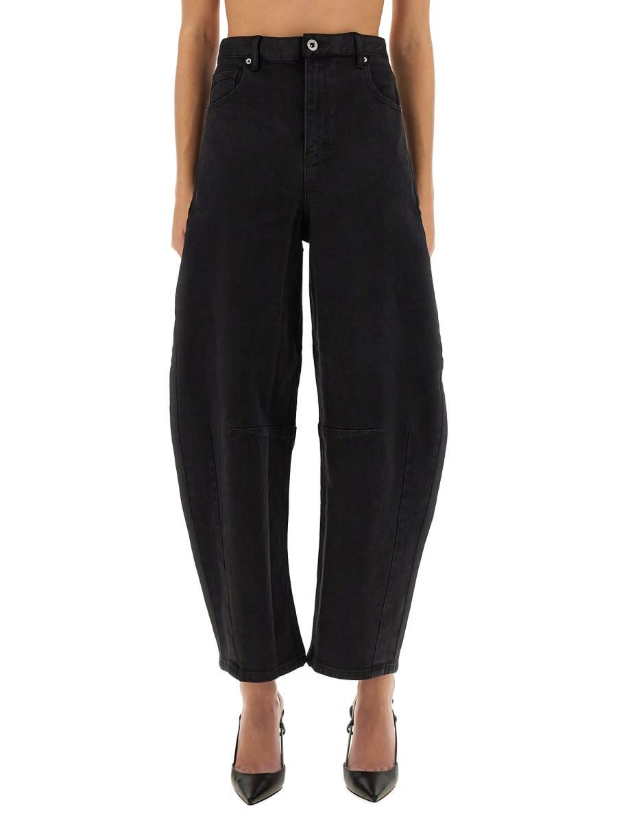 self-portrait barrel leg jeans