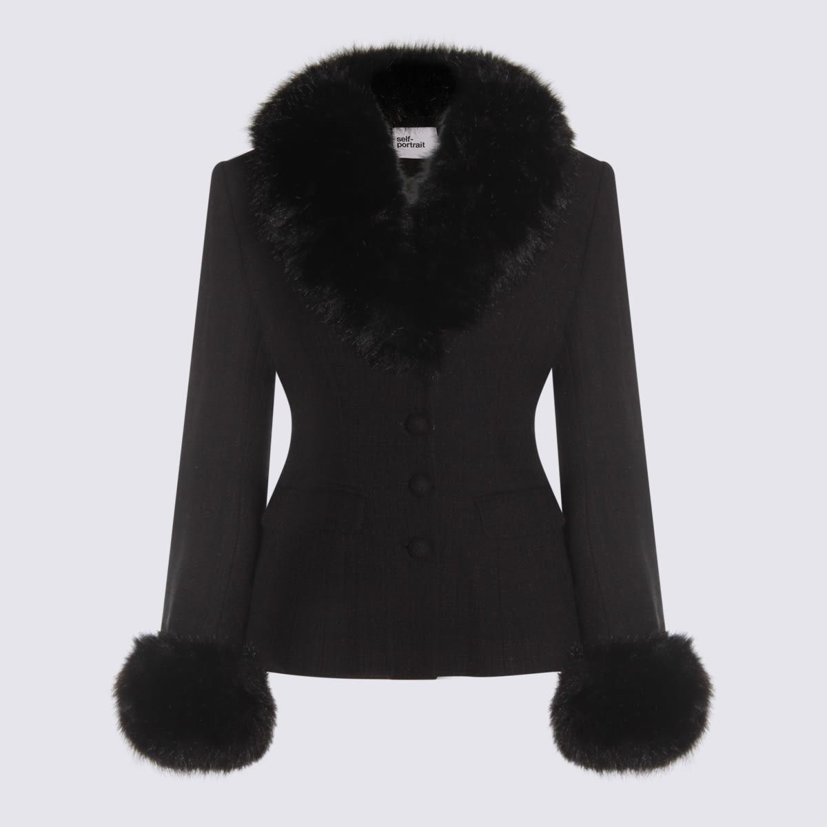 self-portrait black casual jacket