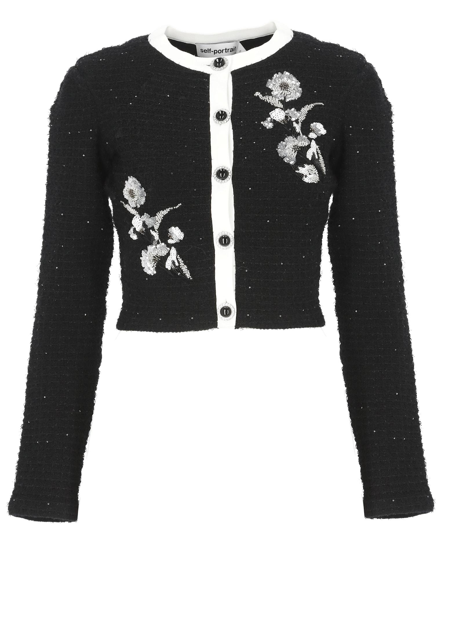 self-portrait blazer with paillettes