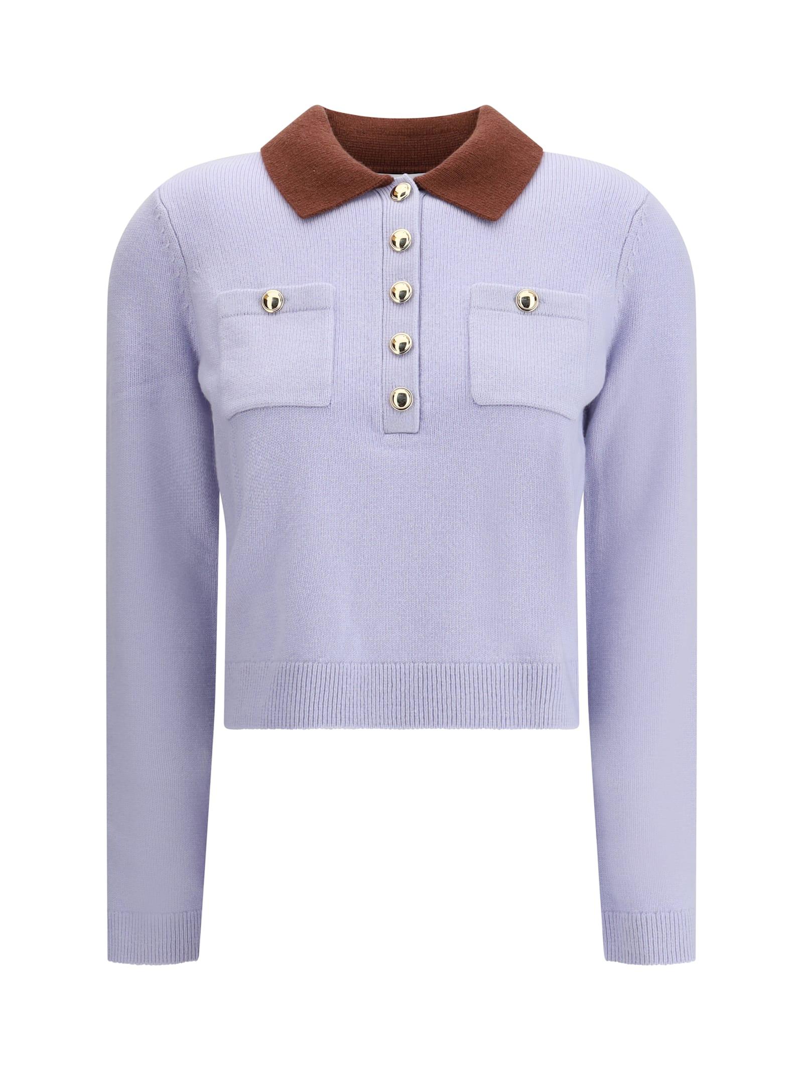 self-portrait blue wool blend sweater