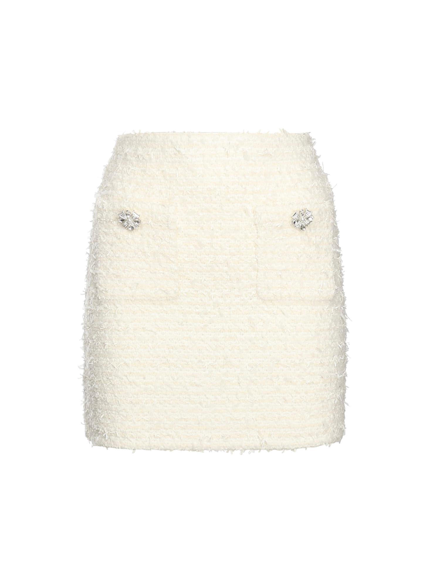 self-portrait bouclé knit mini skirt