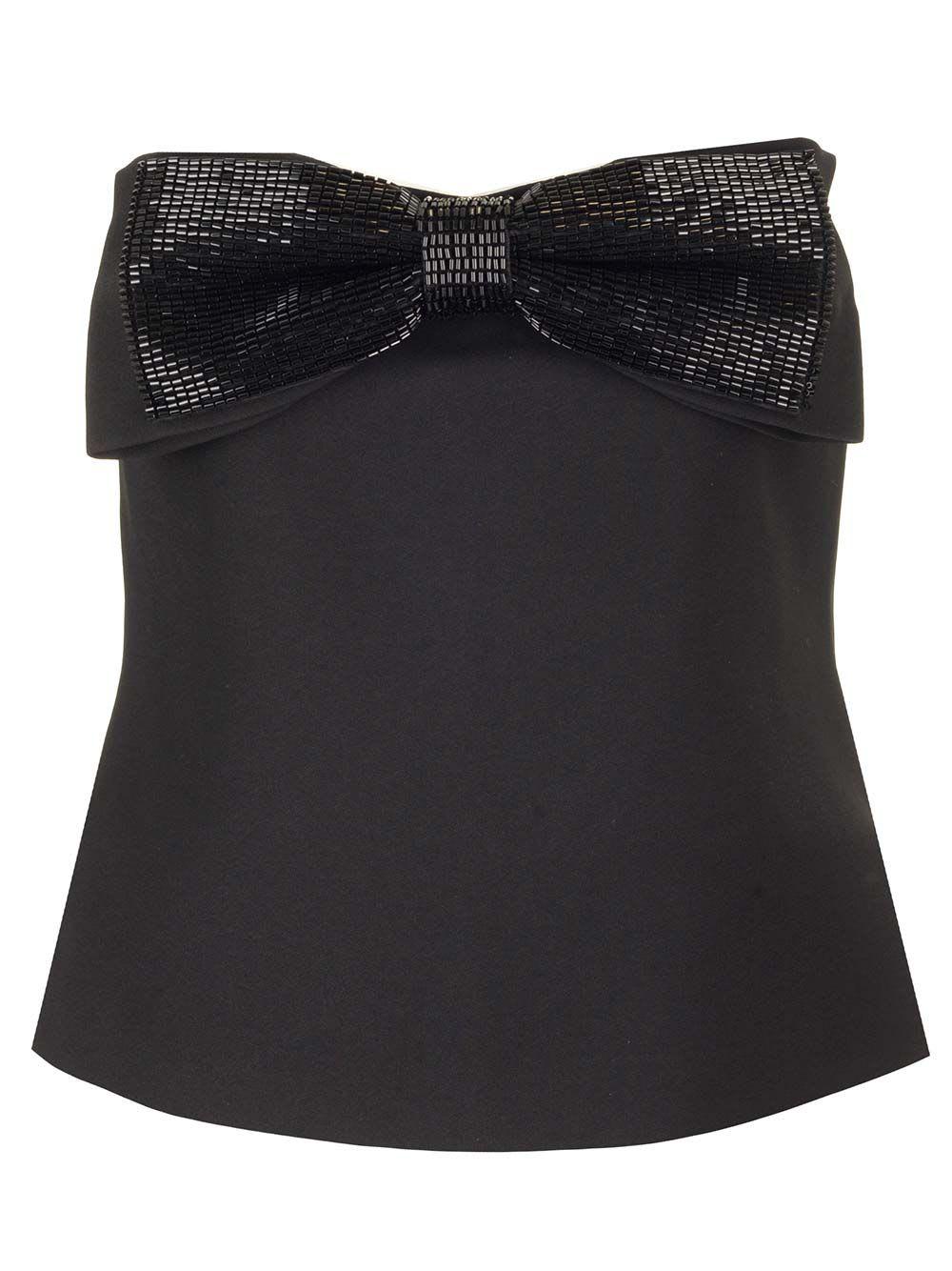self-portrait bow bandeau top