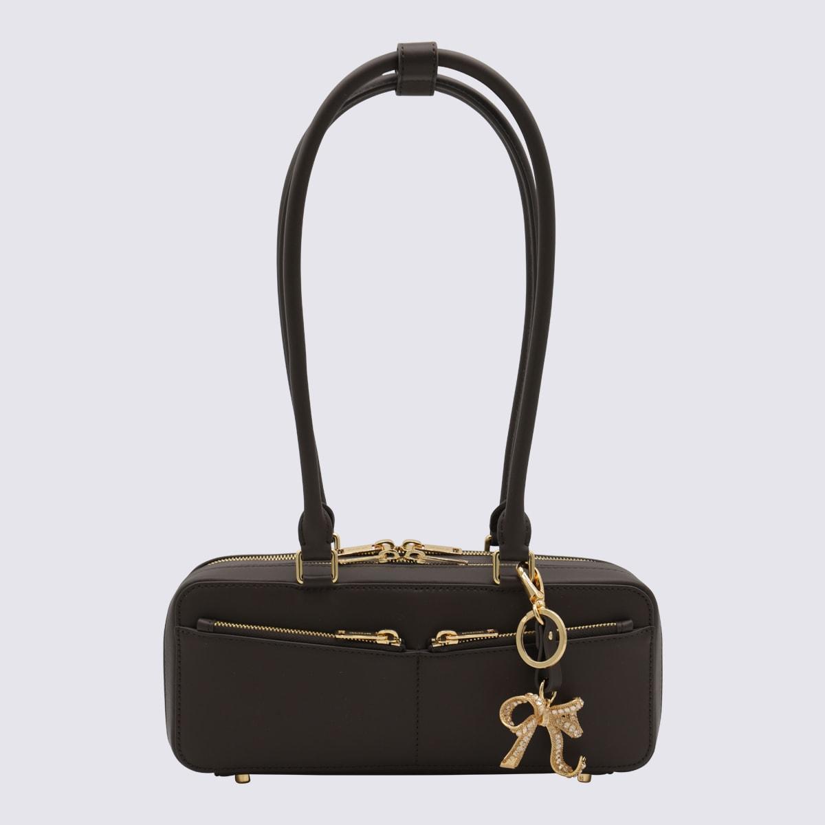 self-portrait brown leather top handle bag