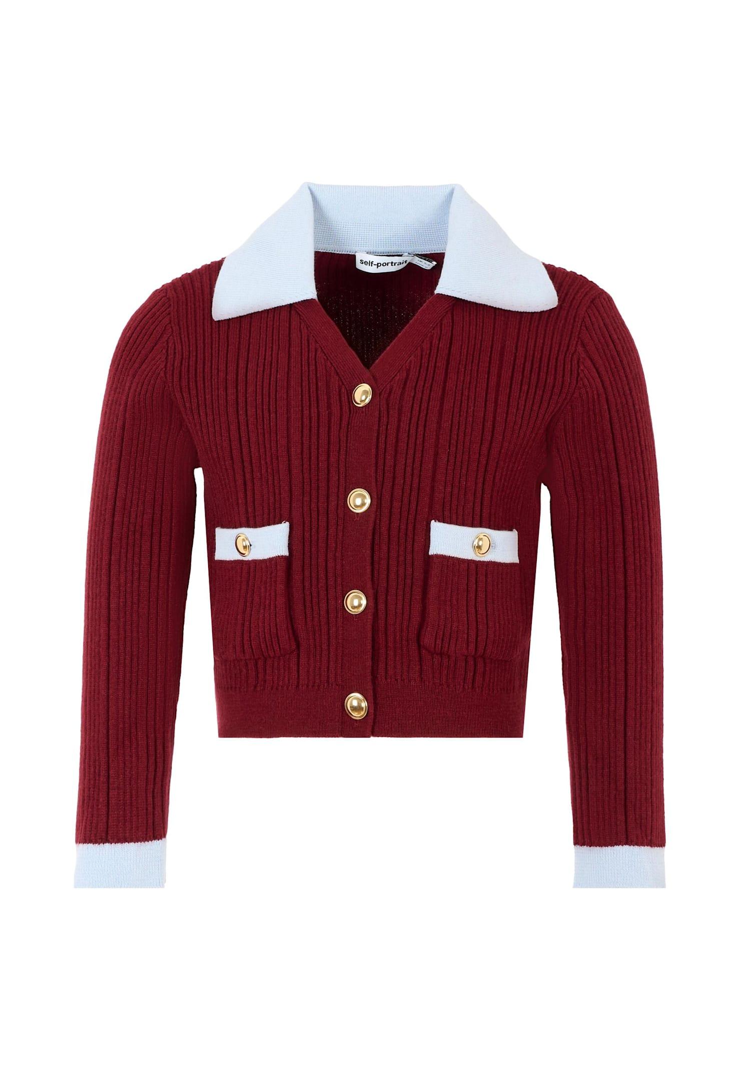 self-portrait burgundy cardigan for girl