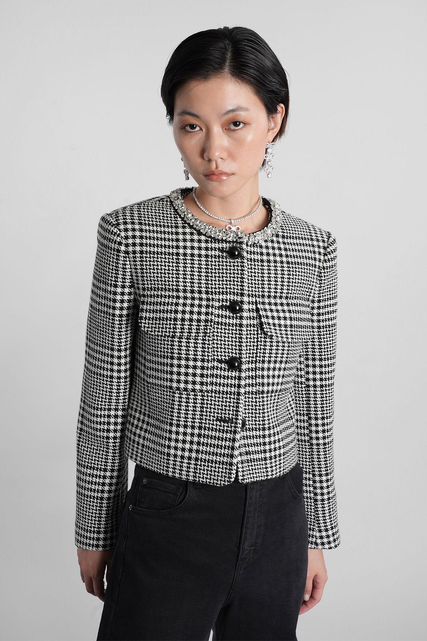 self-portrait casual jacket in black polyester