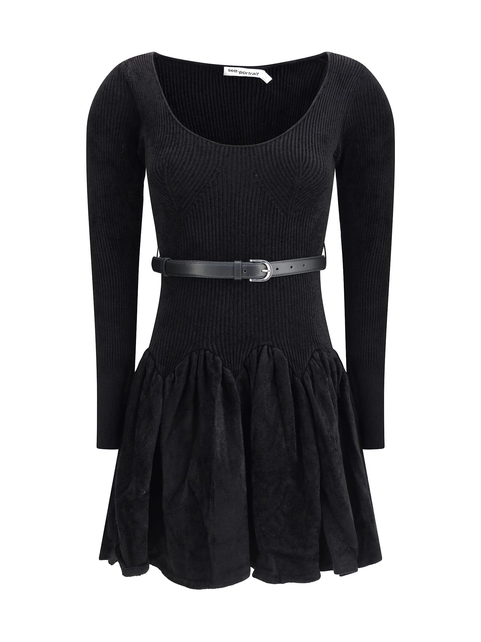 self-portrait chenille knit dress