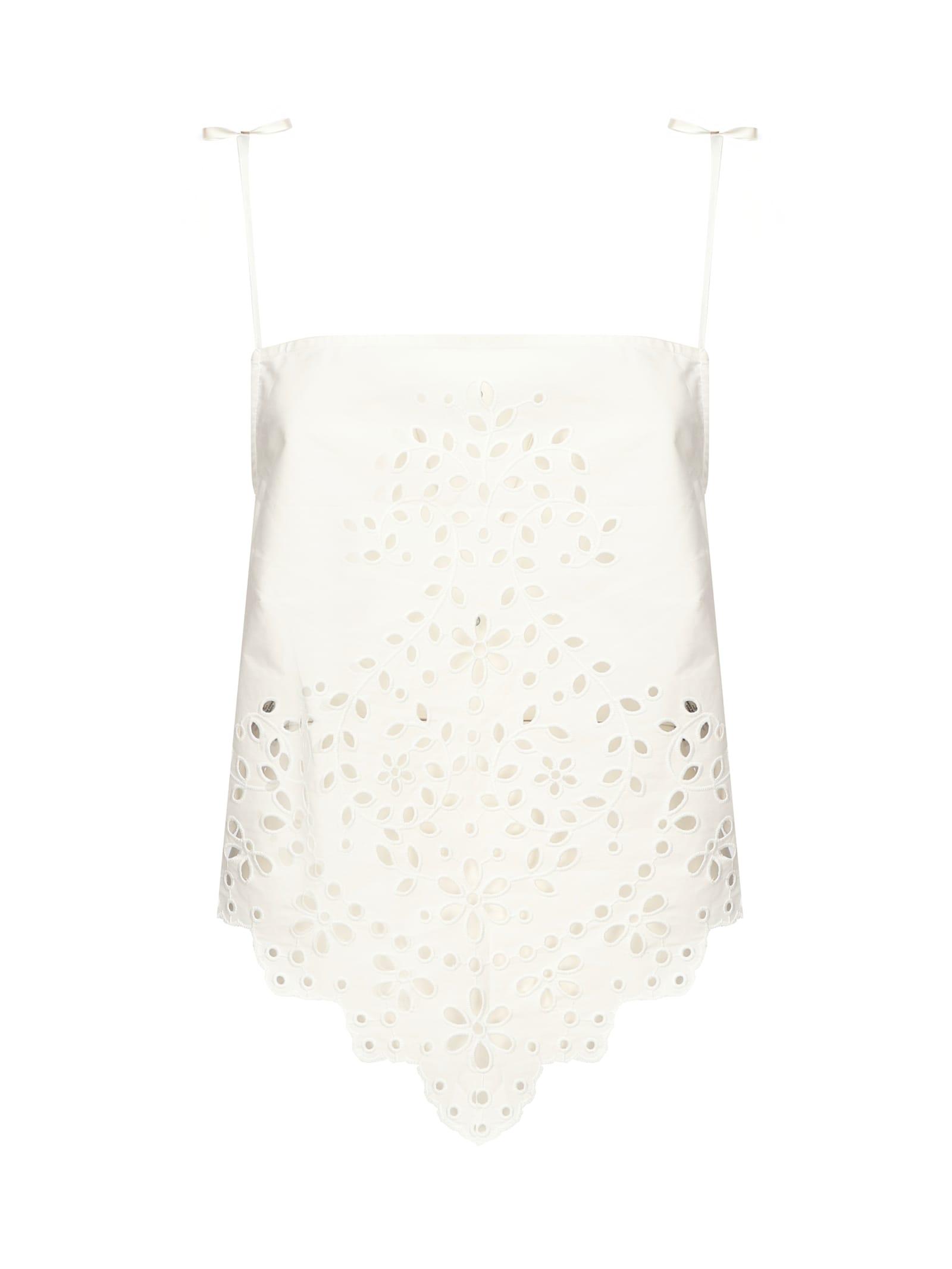 self-portrait cotton embroidered top