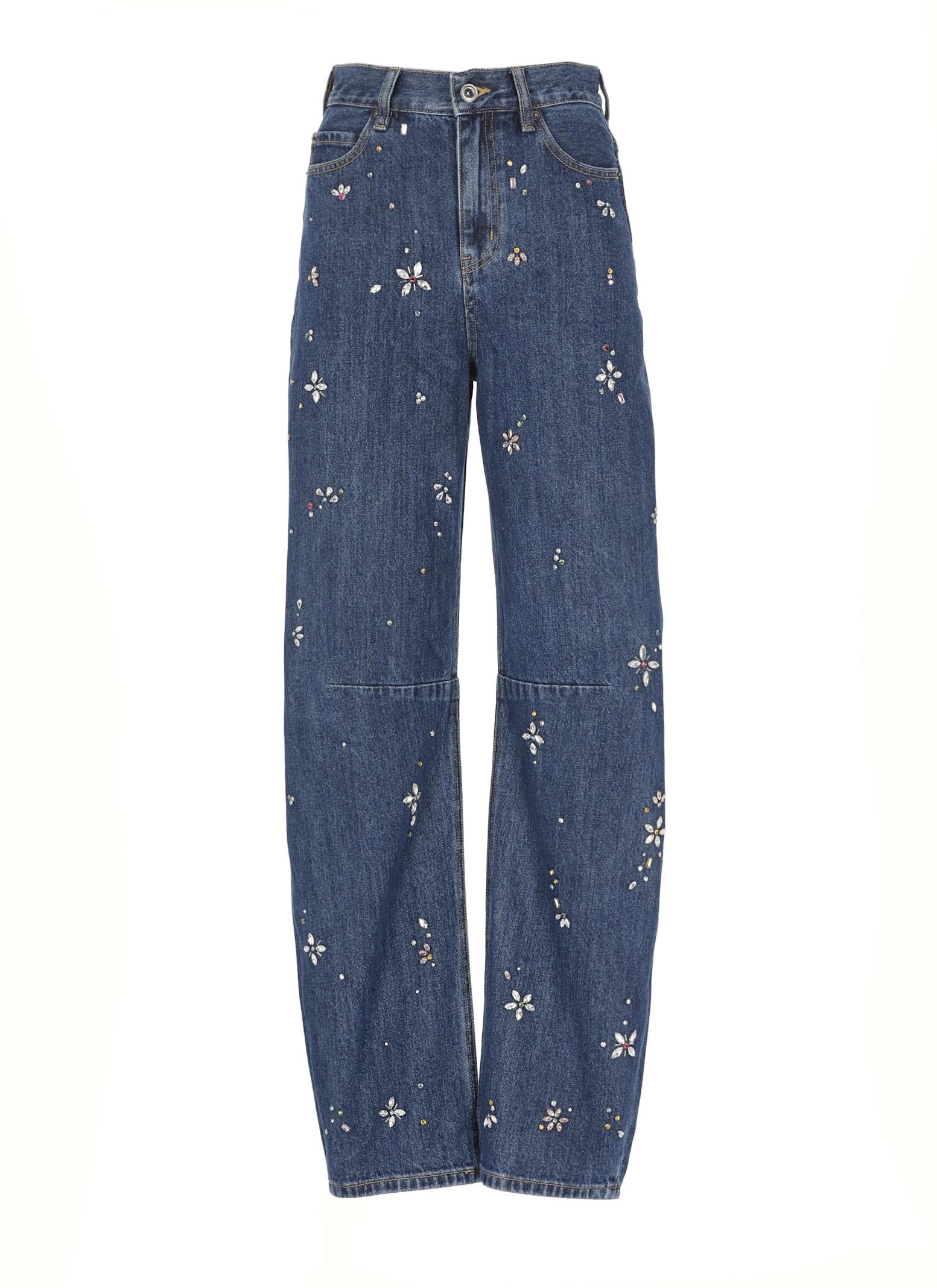 self-portrait cotton jeans