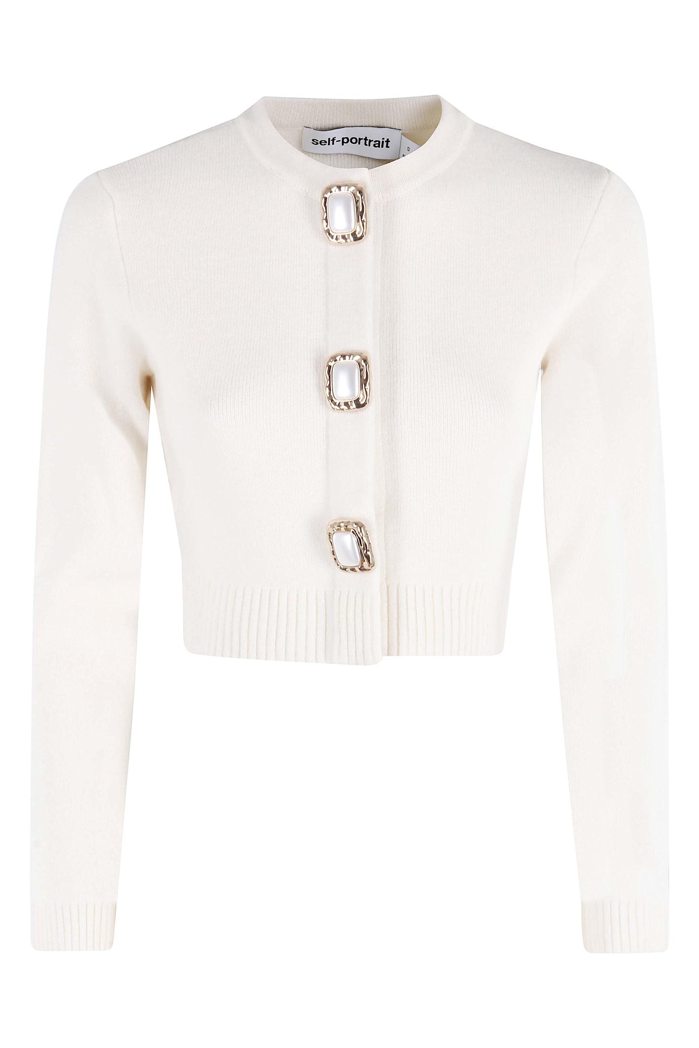 self-portrait cream wool cardigan