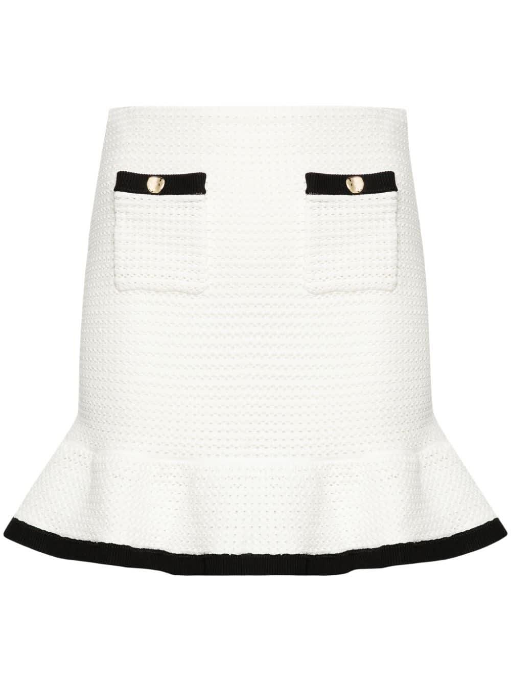 self-portrait crochet mini skirt