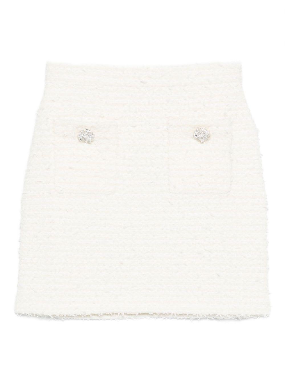 self-portrait crystal embellished mini skirt