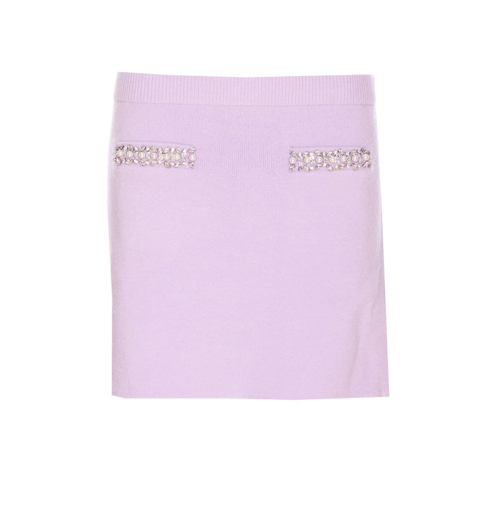 self-portrait crystal knit skirt