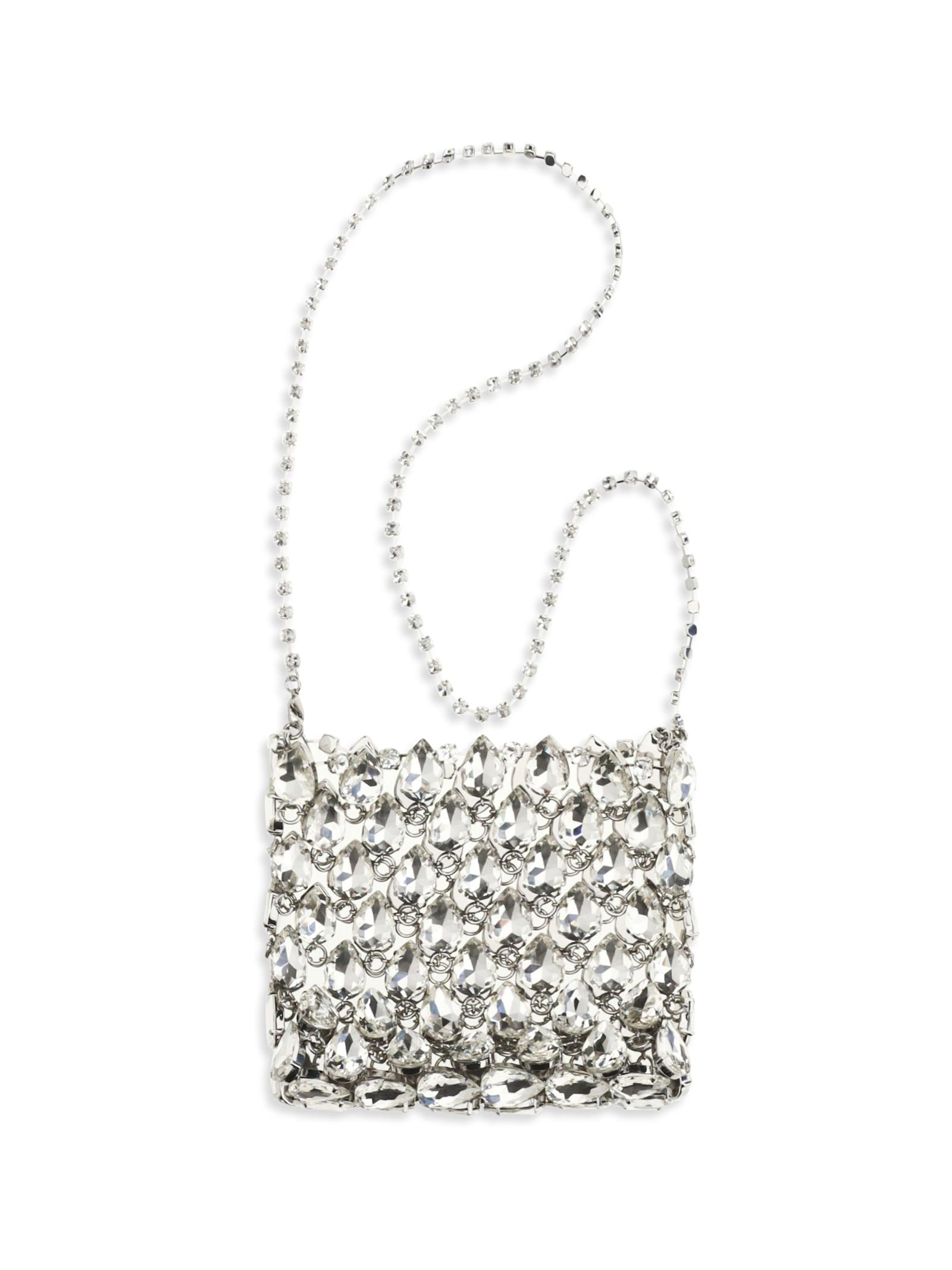 self-portrait crystal mesh pouch