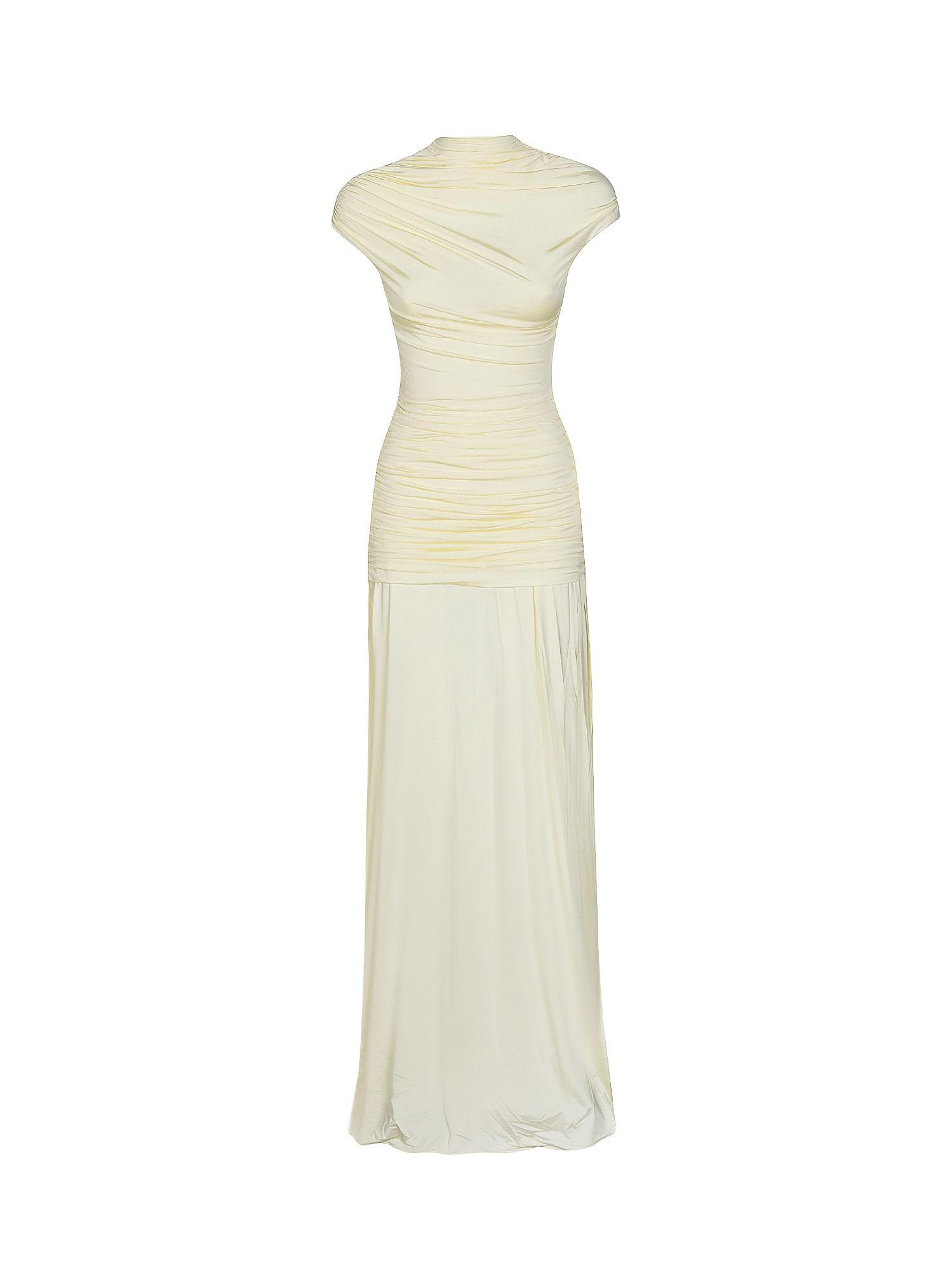 self-portrait draped jersey long dress