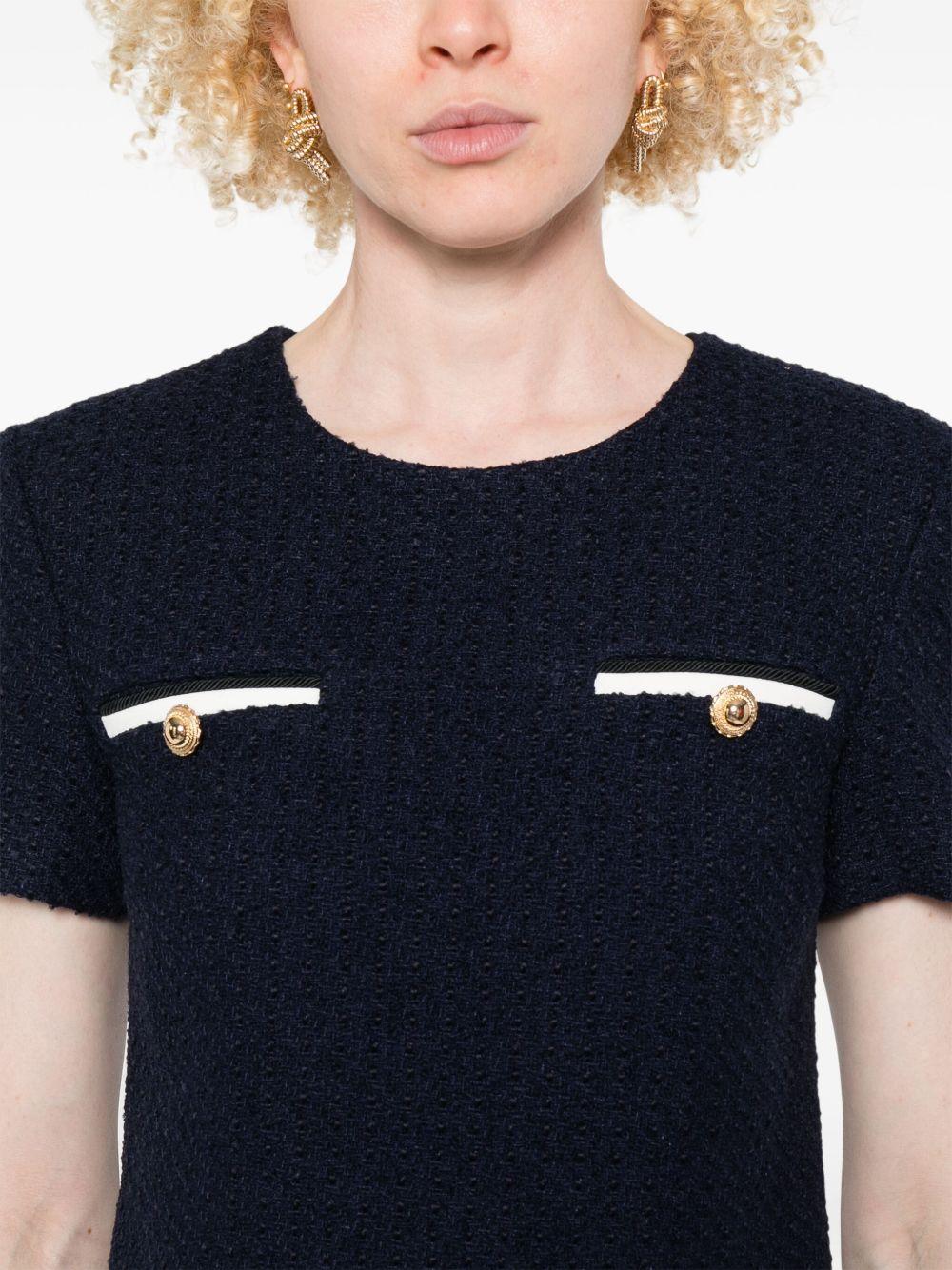 self-portrait dresses blue polyamide - women