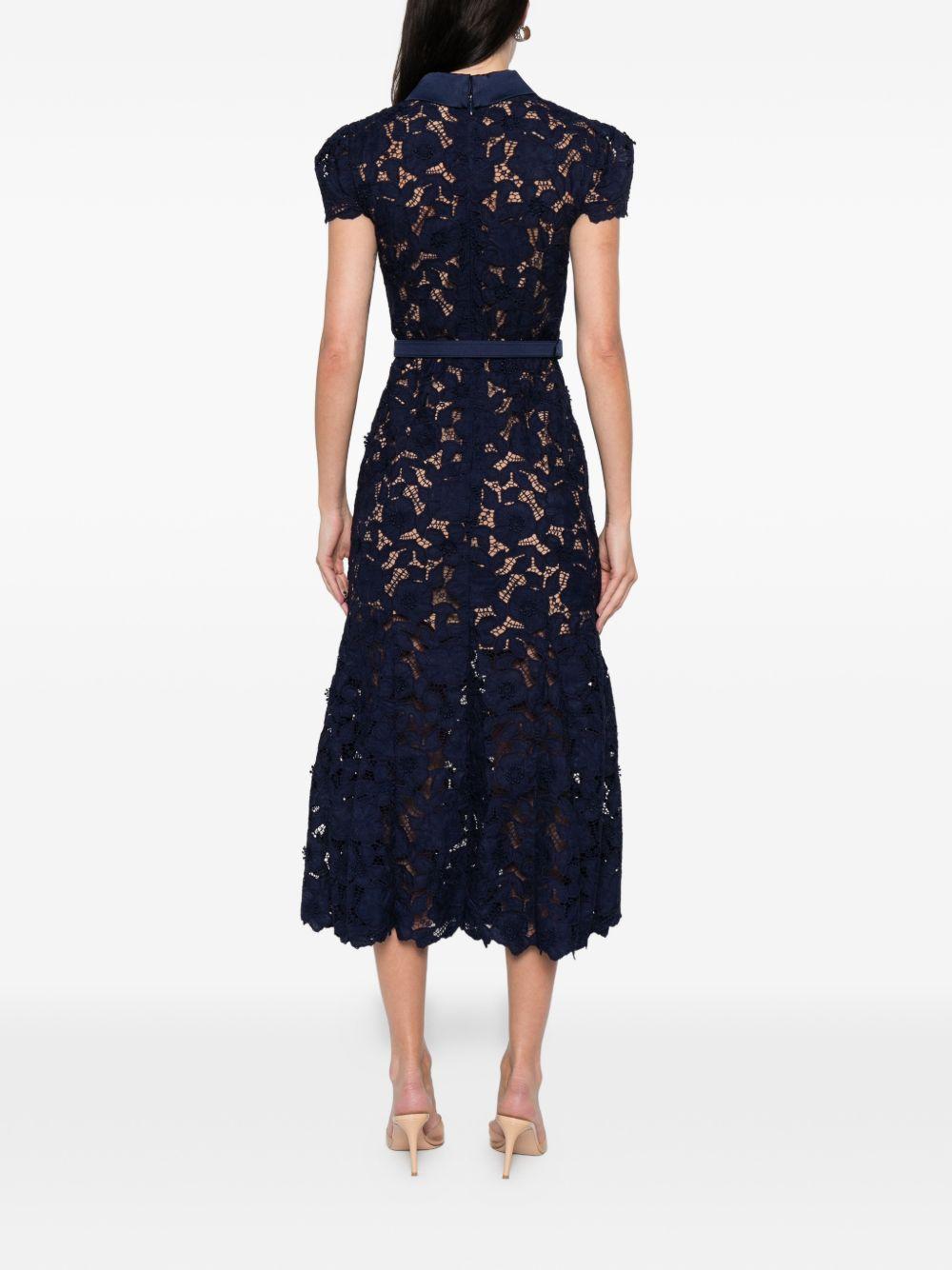 self-portrait dresses blue polyester - women