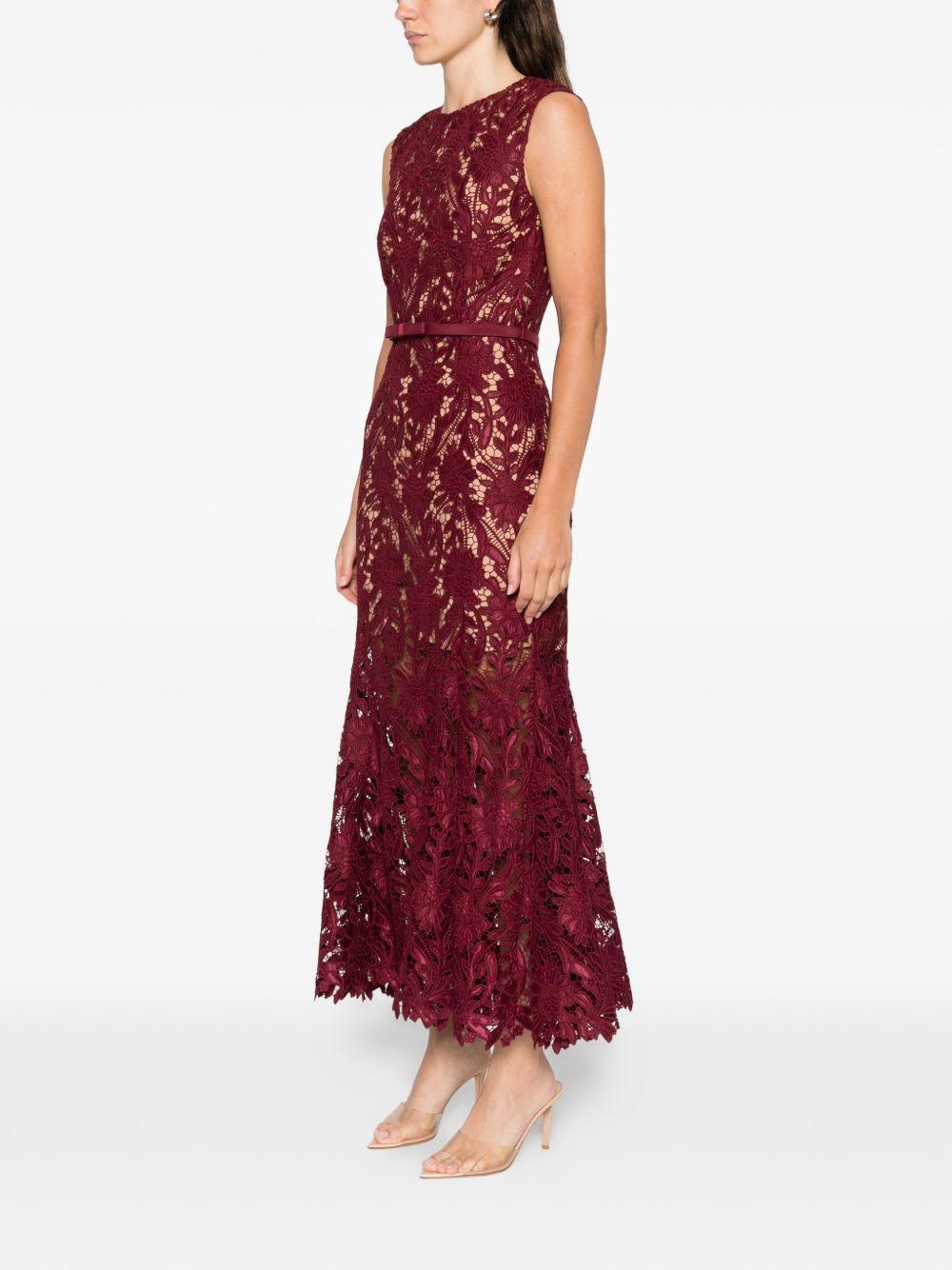 self-portrait dresses bordeaux polyester elastane - women
