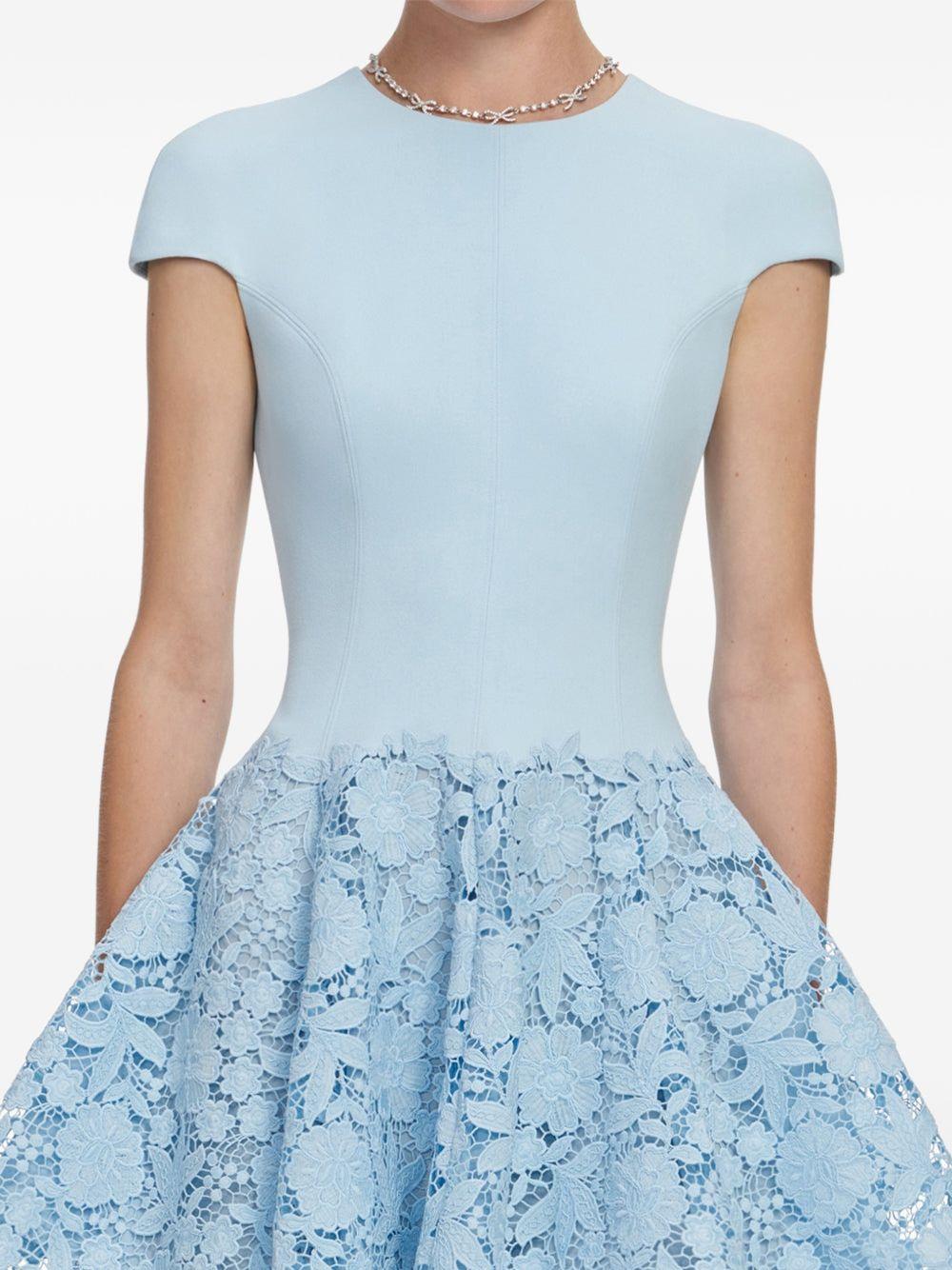 self-portrait dresses clear blue polyester - women
