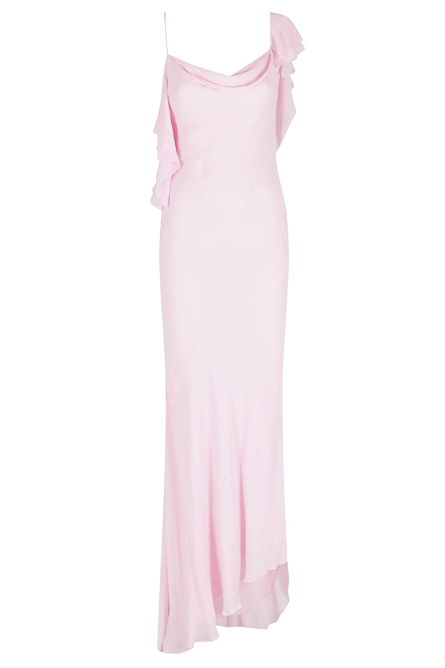 self-portrait georgette frill maxi dress