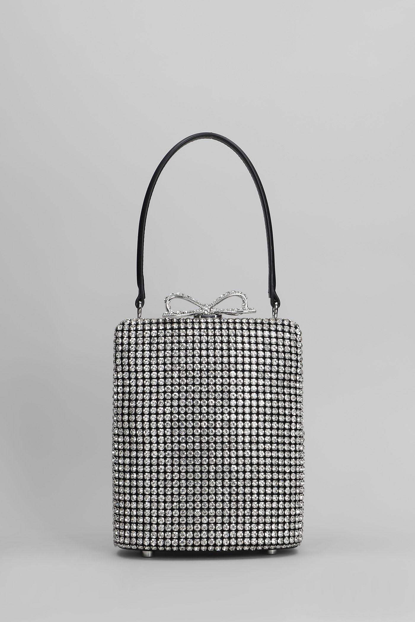 self-portrait hand bag in silver brass