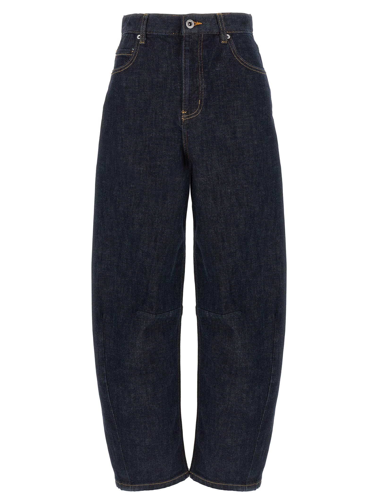 self-portrait indigo barrel leg jeans