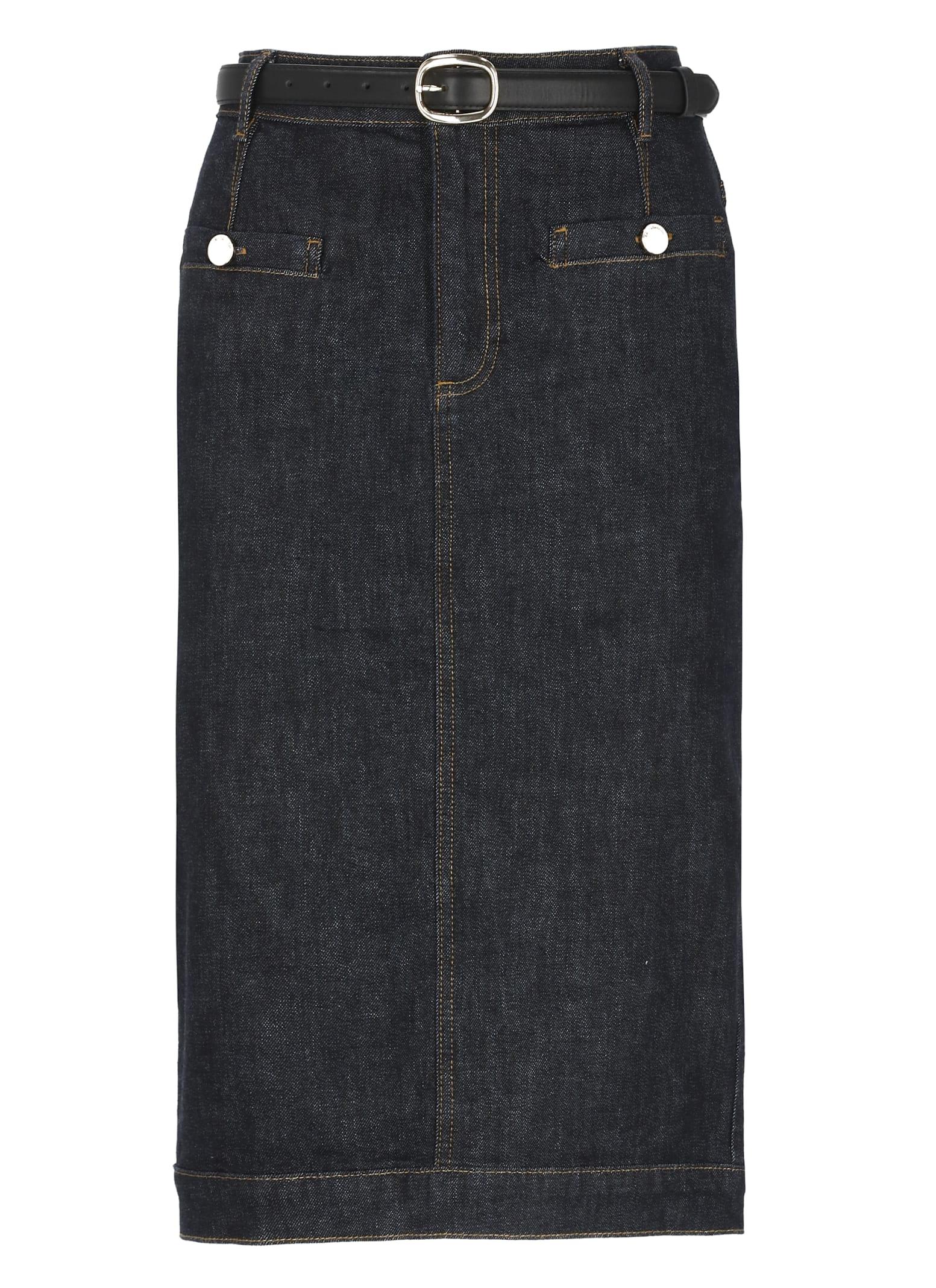 self-portrait indigo skirt