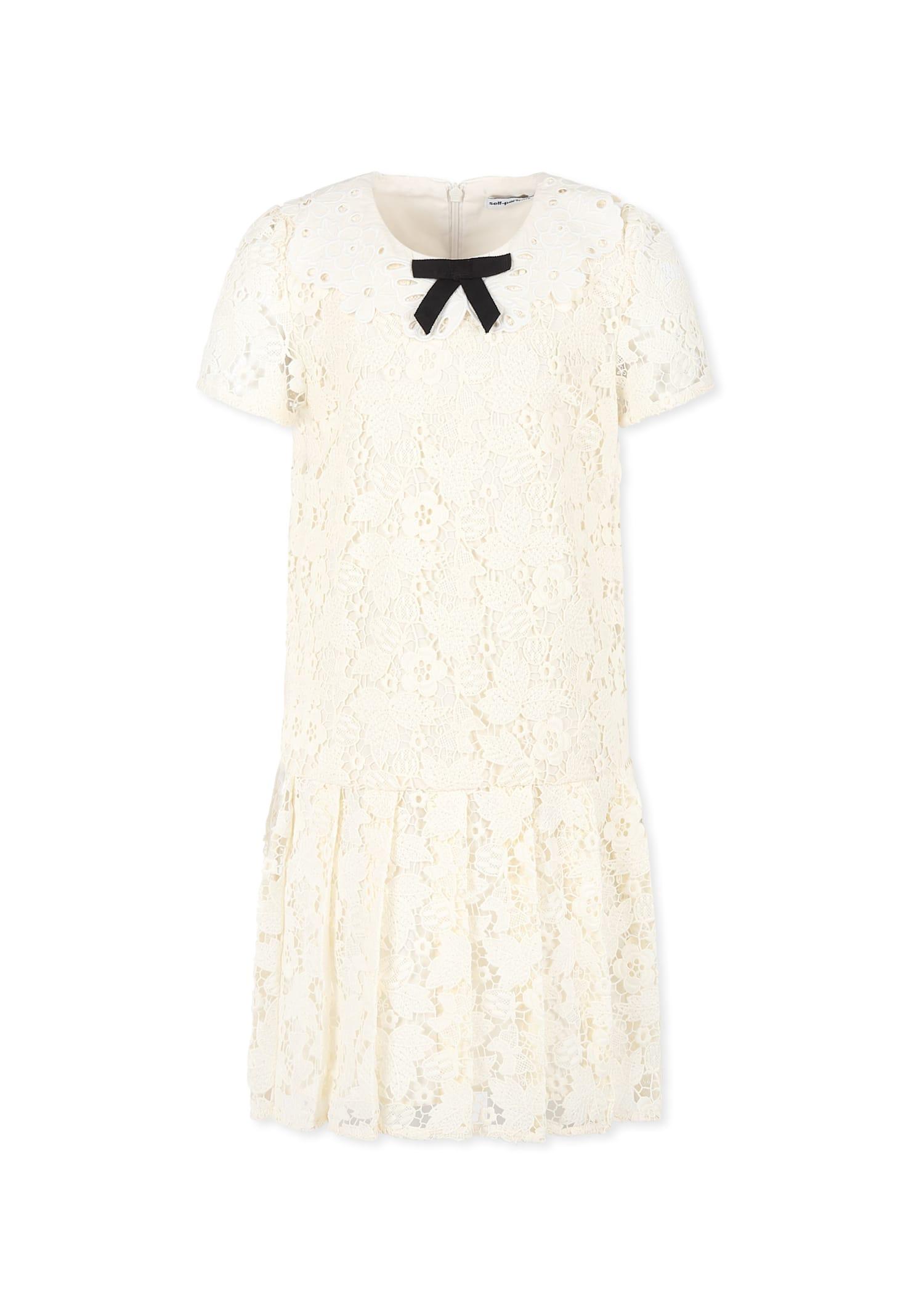 self-portrait ivory dress for girl with bow