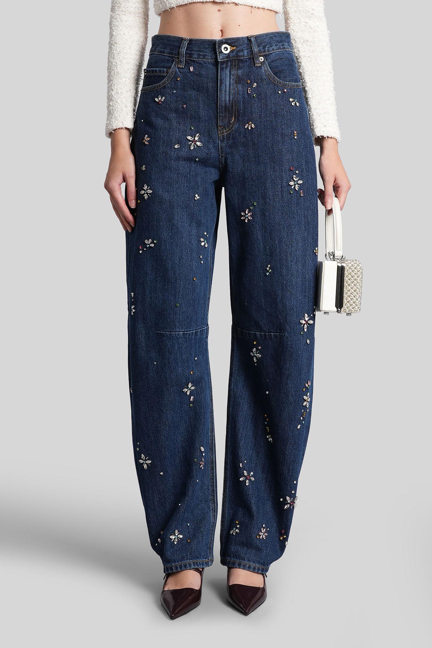 self-portrait jeans in blue cotton
