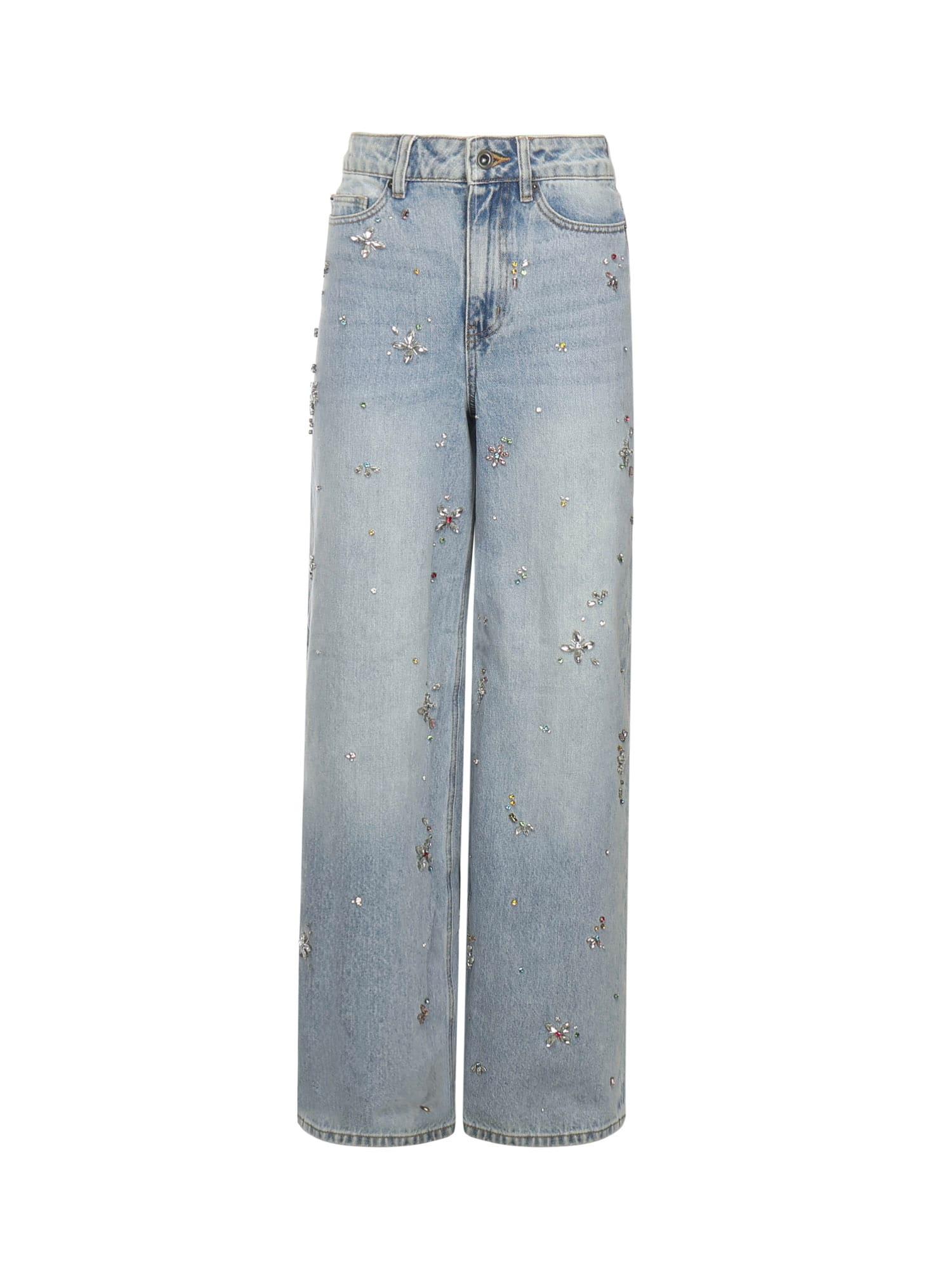 self-portrait jeans in blue cotton