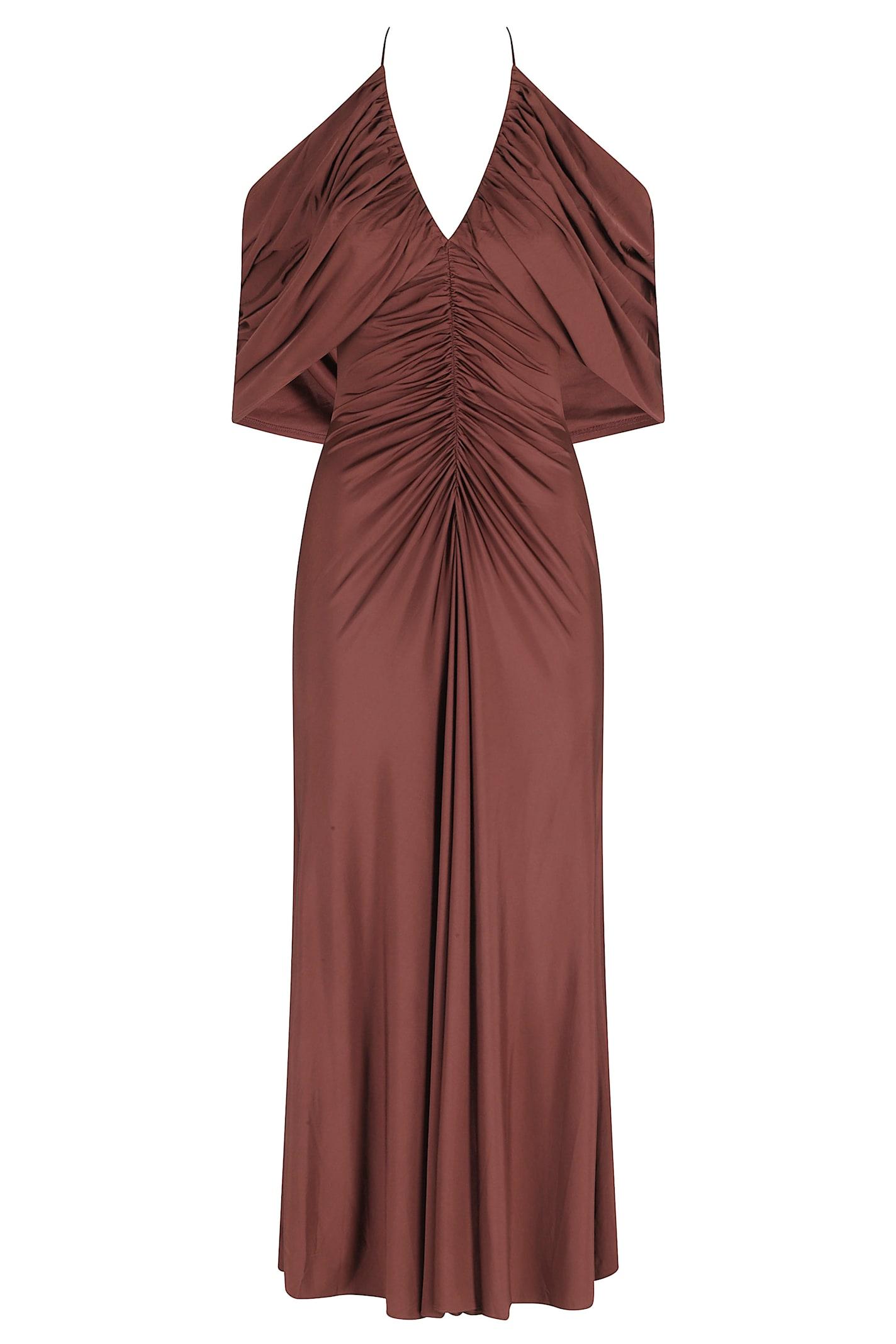 self-portrait jersey drape midi dress