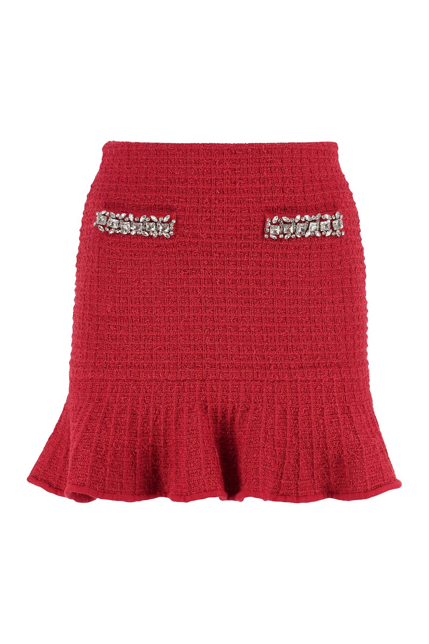 self-portrait knitted mini skirt